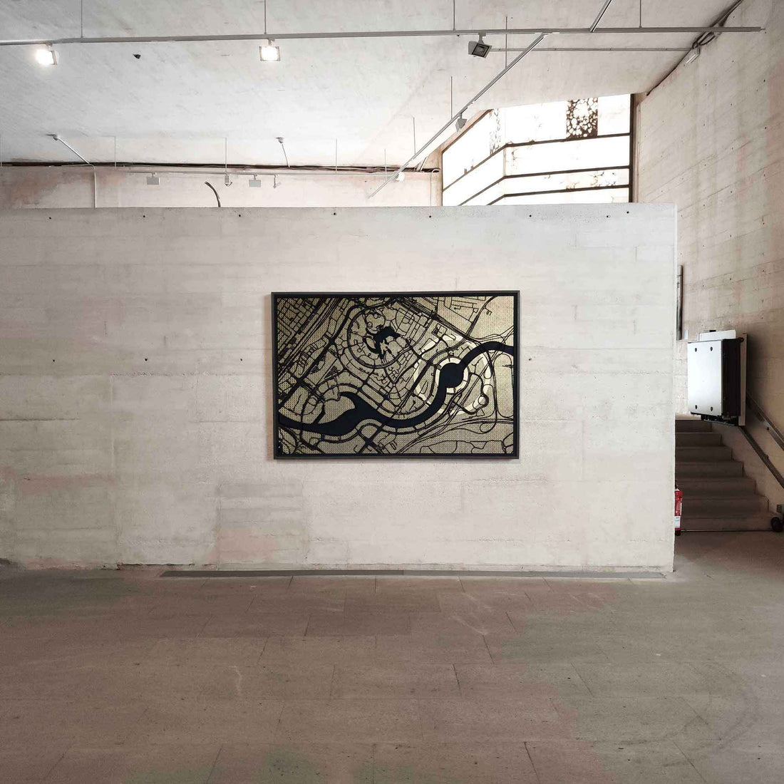 Dubai Hotel Artwork: Unique Laser-Cut Black & Gold Map