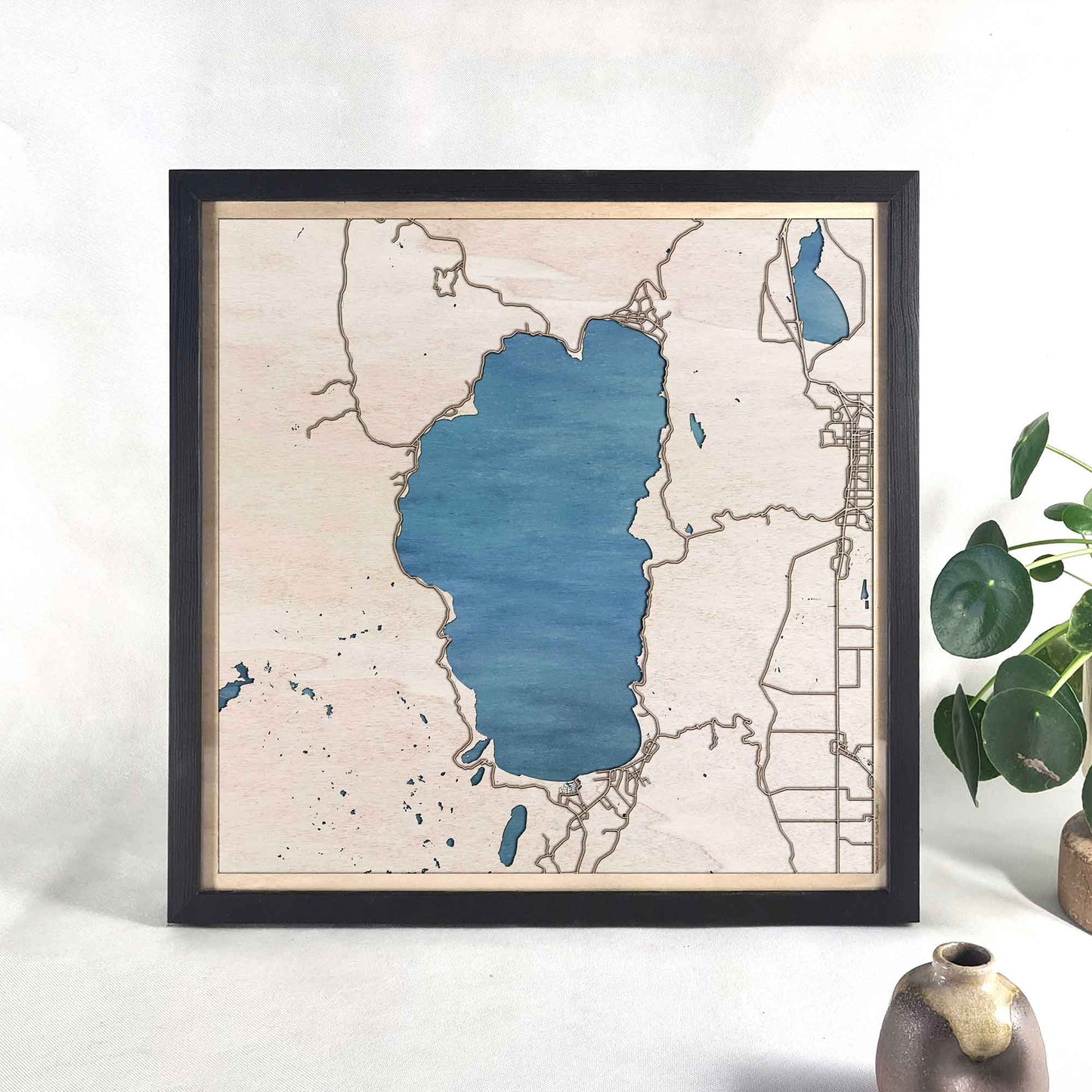 Lake Tahoe Wooden Map