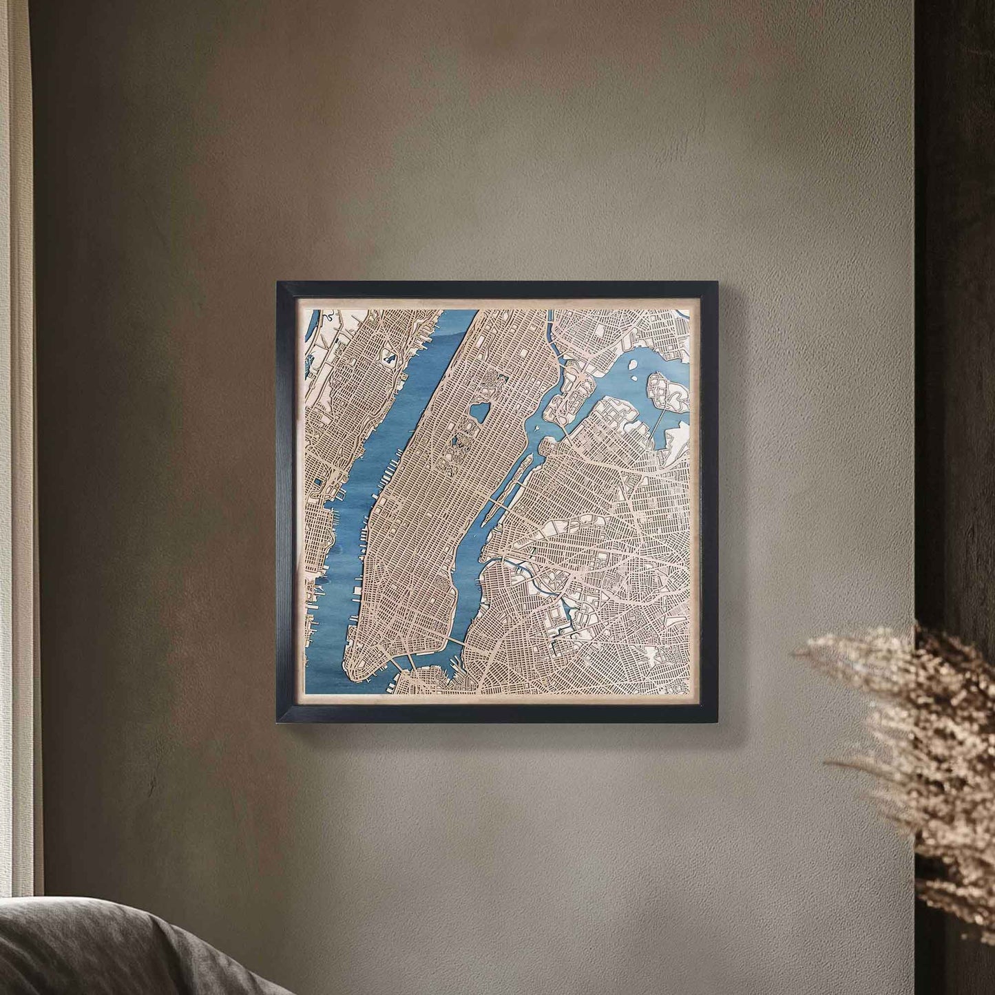 A stunning 3D laser cut map of New York, perfect for decor or gifts.