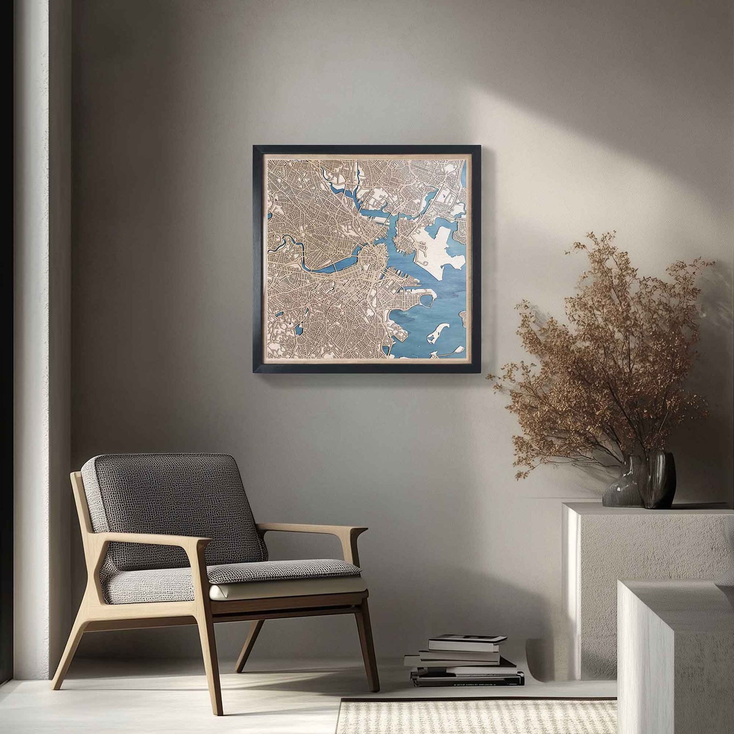 Beautifully crafted Boston wood map gift, perfect for any occasion.