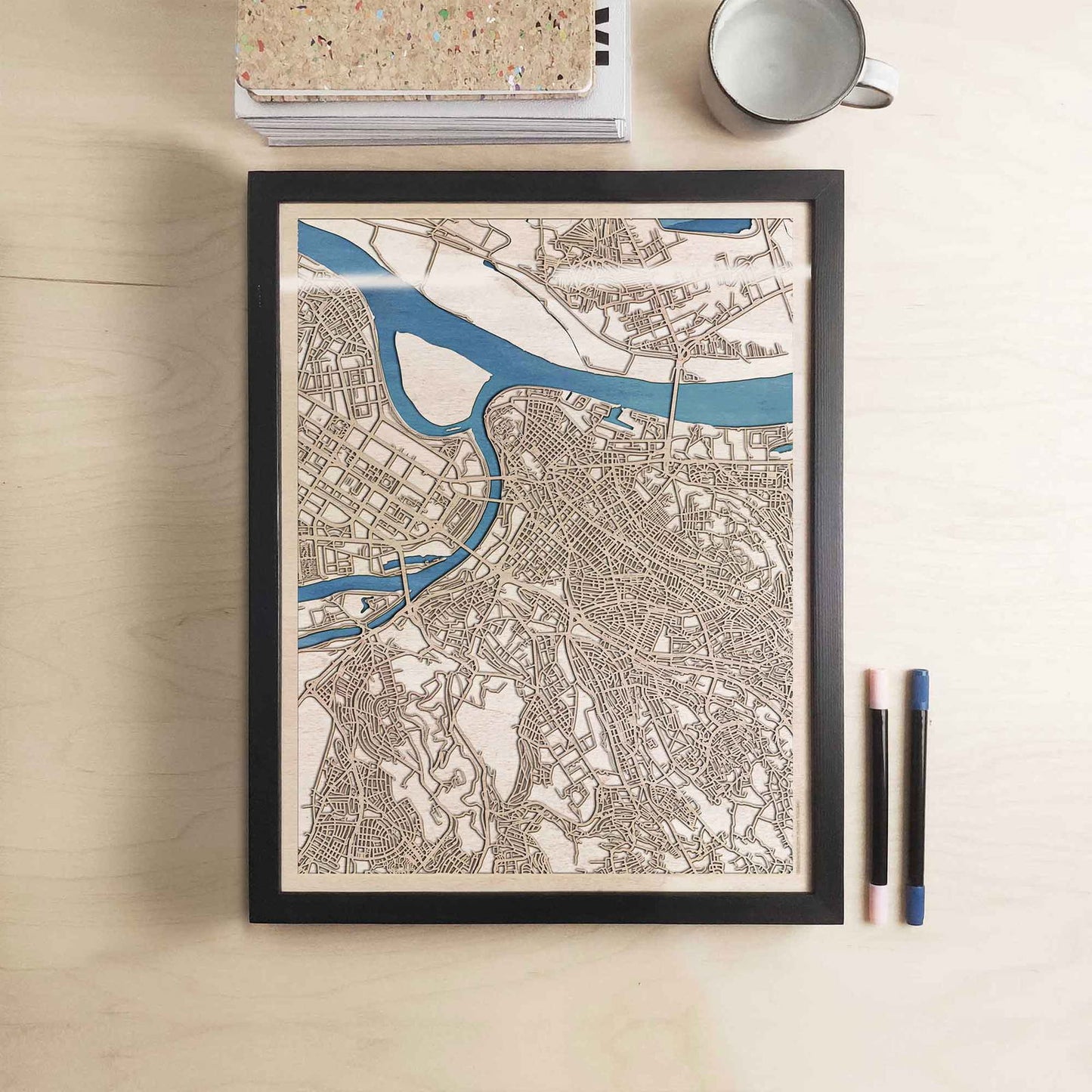 Belgrade Wooden Map by CityWood - Custom Wood Map Art - Unique Laser Cut Engraved - Anniversary Gift