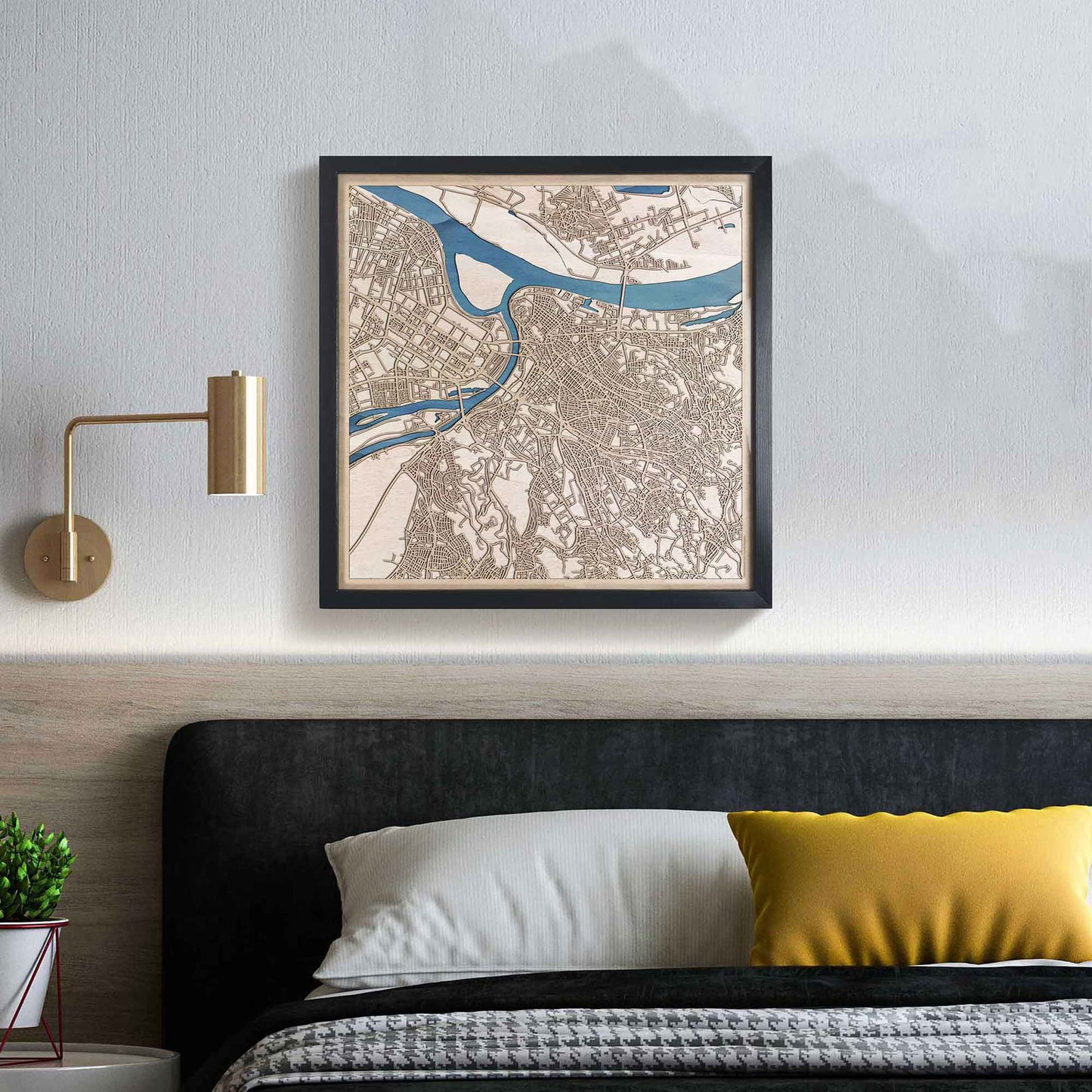 Belgrade Wooden Map by CityWood - Custom Wood Map Art - Unique Laser Cut Engraved - Anniversary Gift