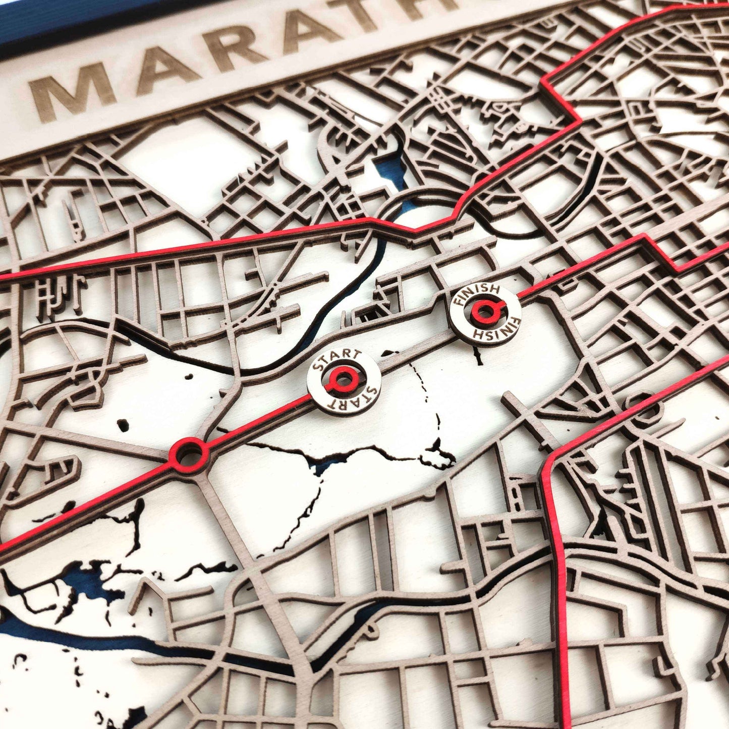 Cowtown Marathon Wooden Map