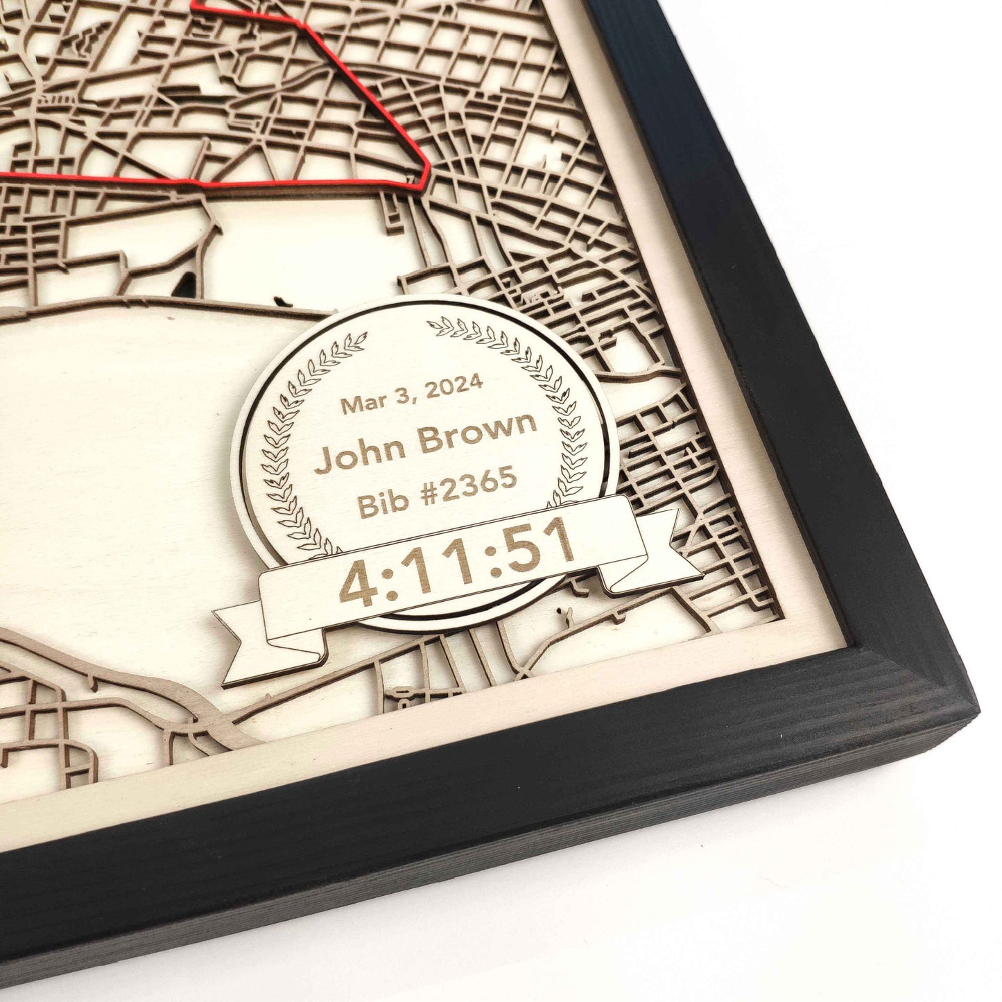 Austin Marathon Wooden Map