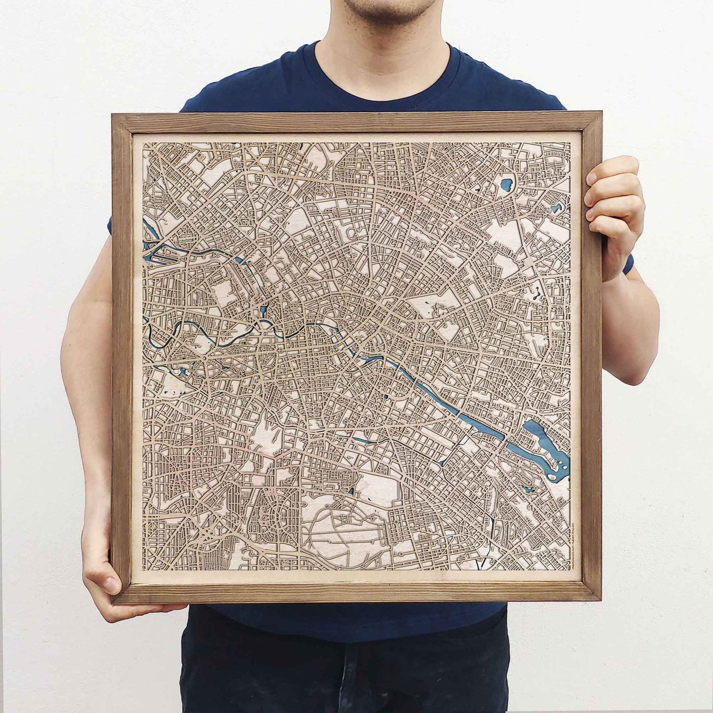 Berlin Wooden Map by CityWood - Custom Wood Map Art - Unique Laser Cut Engraved - Anniversary Gift