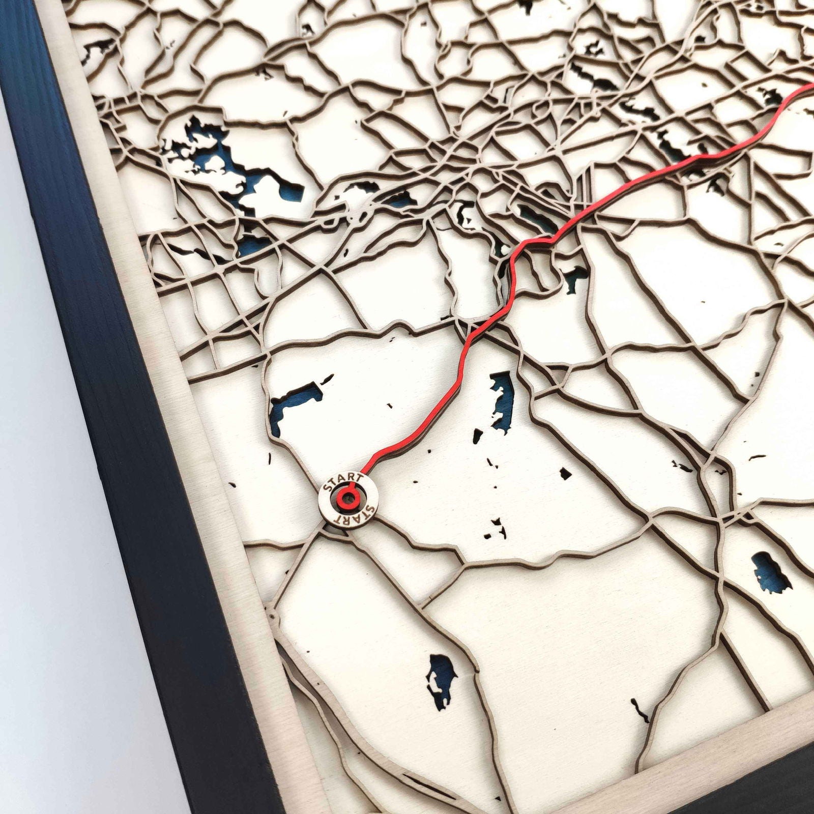 Boston Marathon Wooden Map by CityWood - Custom Wood Map Art - Unique Laser Cut Engraved - Anniversary Gift