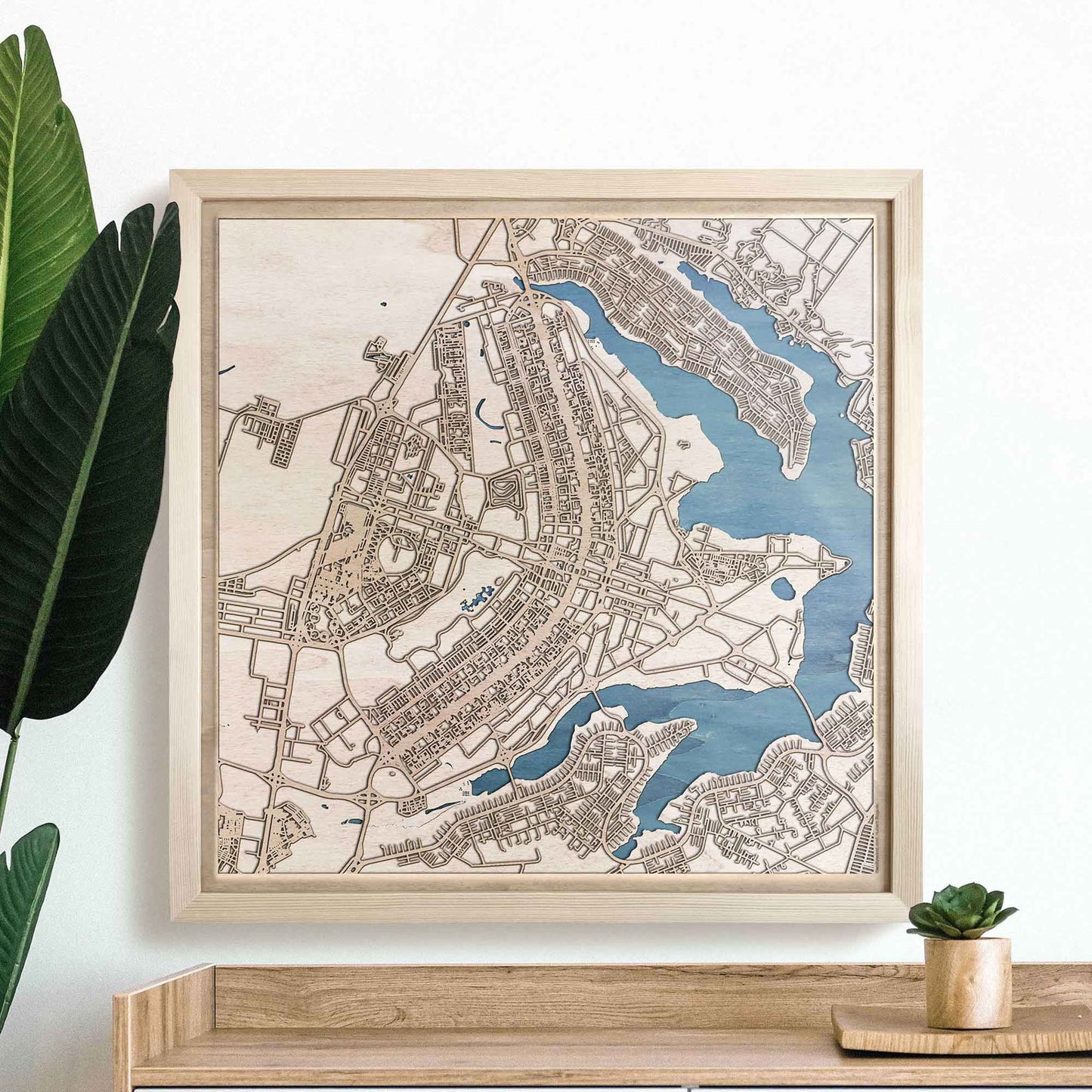 Brasilia Wooden Map by CityWood - Custom Wood Map Art - Unique Laser Cut Engraved - Anniversary Gift