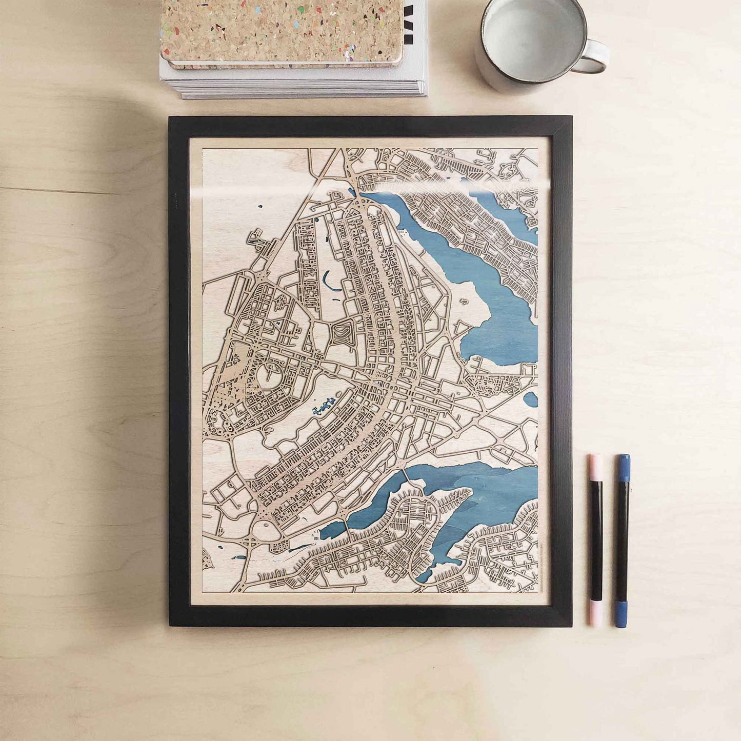Brasilia Wooden Map by CityWood - Custom Wood Map Art - Unique Laser Cut Engraved - Anniversary Gift