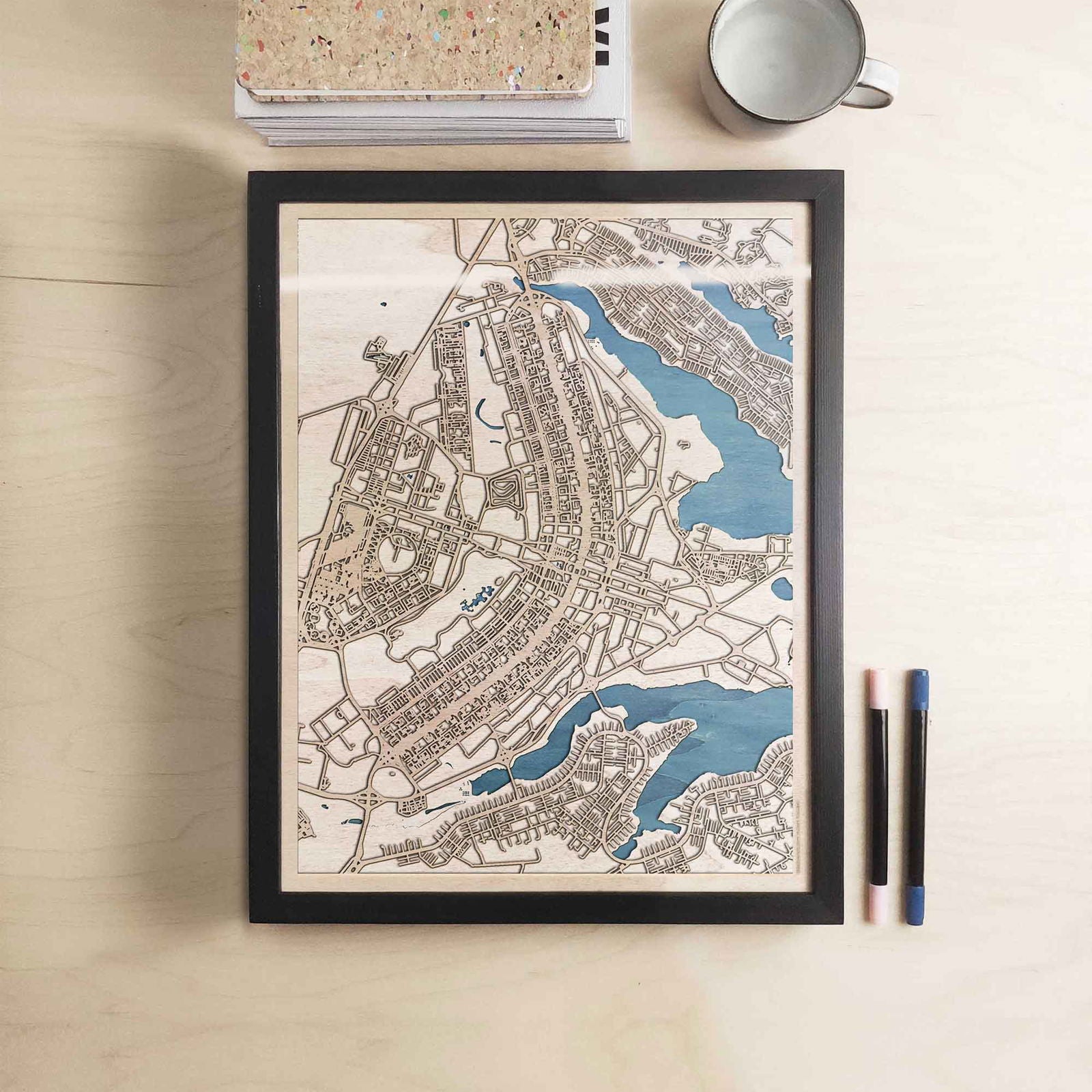 Brasilia Wooden Map by CityWood - Custom Wood Map Art - Unique Laser Cut Engraved - Anniversary Gift