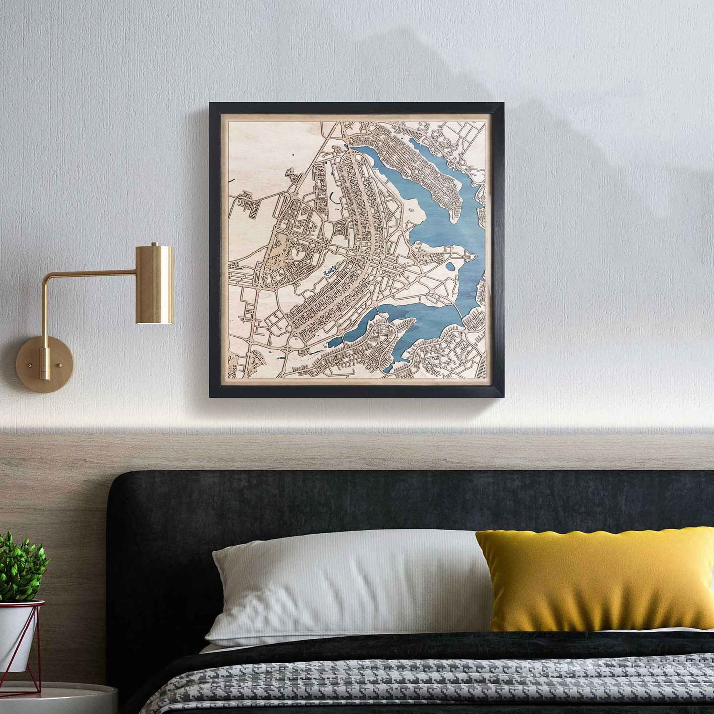 Brasilia Wooden Map by CityWood - Custom Wood Map Art - Unique Laser Cut Engraved - Anniversary Gift