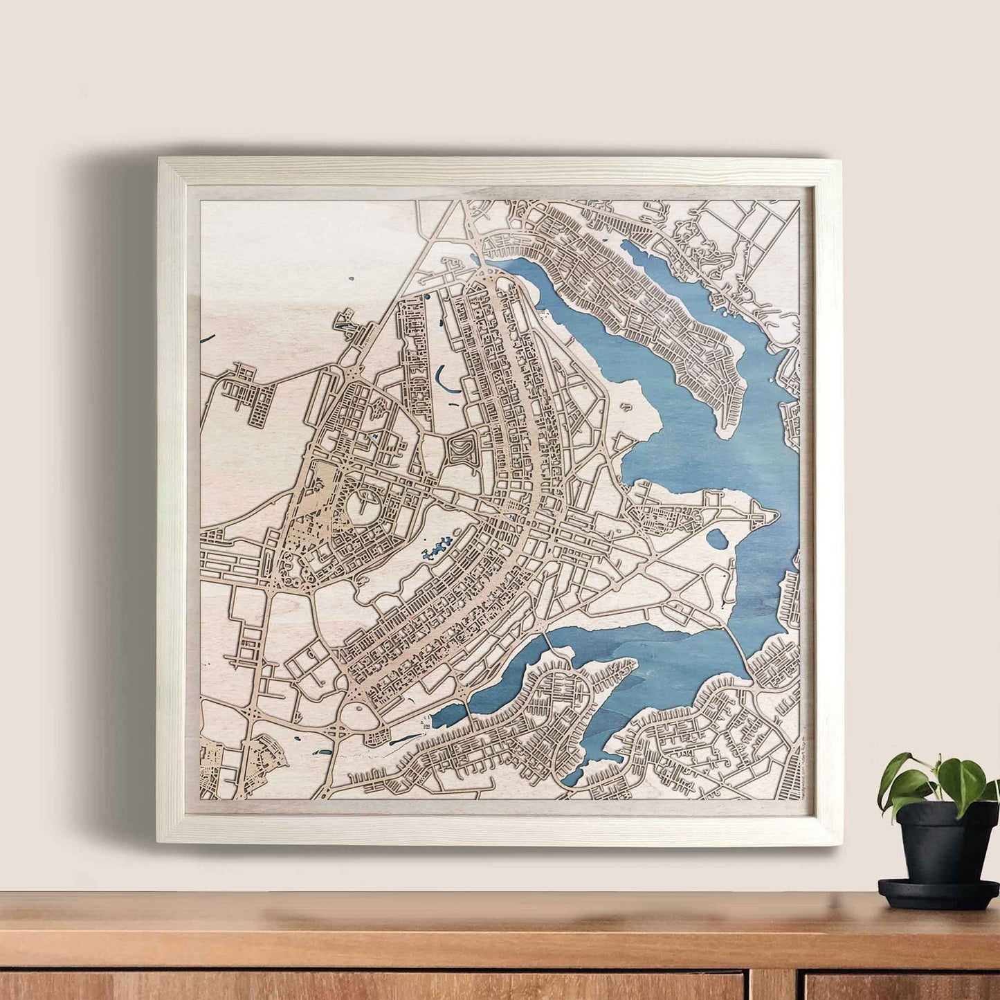 Brasilia Wooden Map by CityWood - Custom Wood Map Art - Unique Laser Cut Engraved - Anniversary Gift