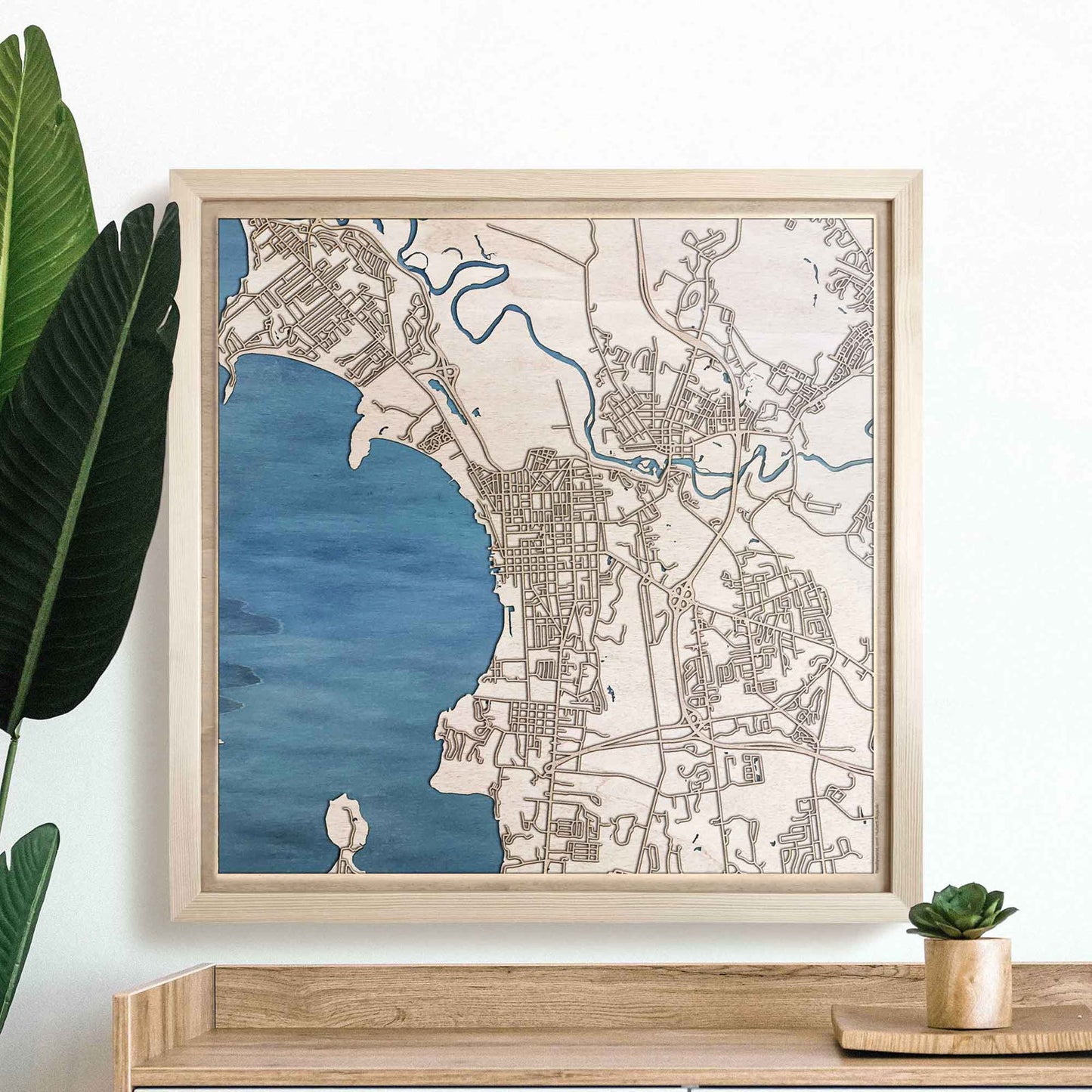 Burlington Wooden Map by CityWood - Custom Wood Map Art - Unique Laser Cut Engraved - Anniversary Gift