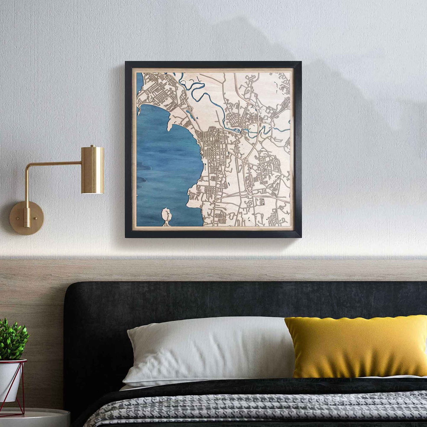 Burlington Wooden Map by CityWood - Custom Wood Map Art - Unique Laser Cut Engraved - Anniversary Gift