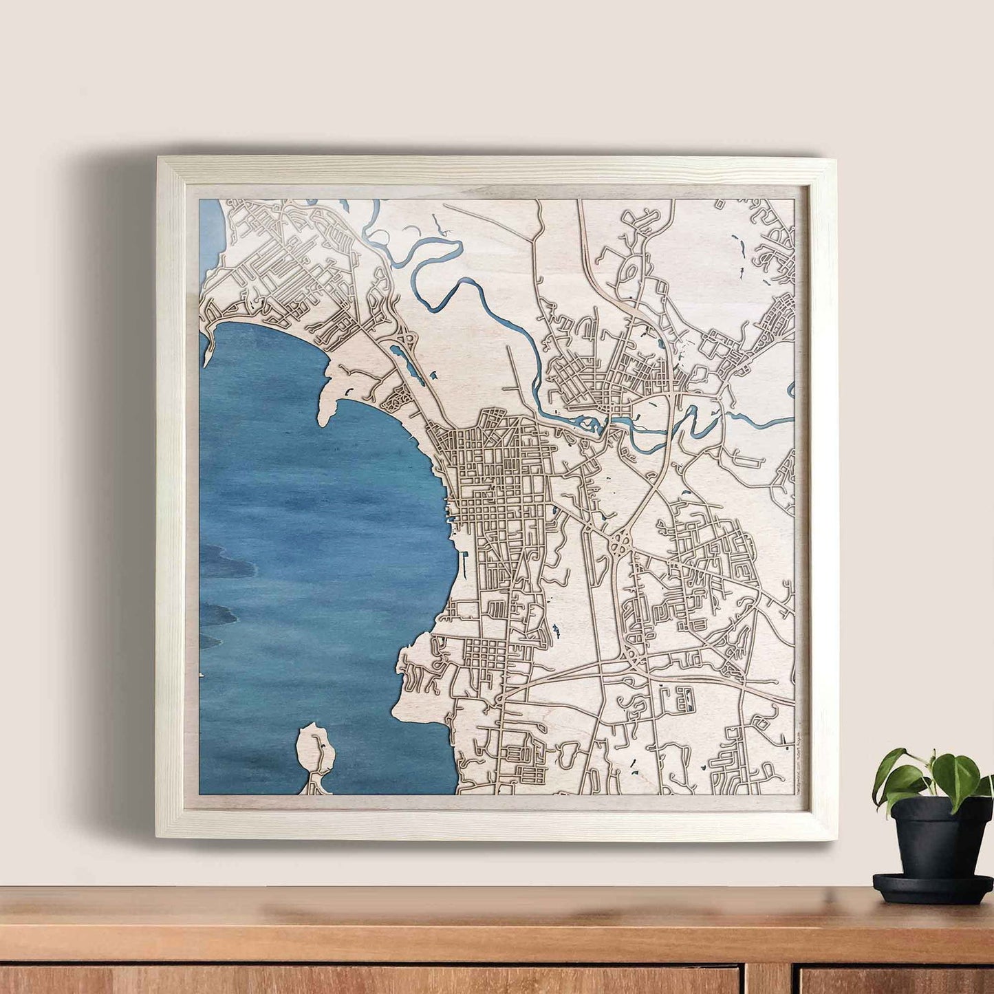 Burlington Wooden Map by CityWood - Custom Wood Map Art - Unique Laser Cut Engraved - Anniversary Gift