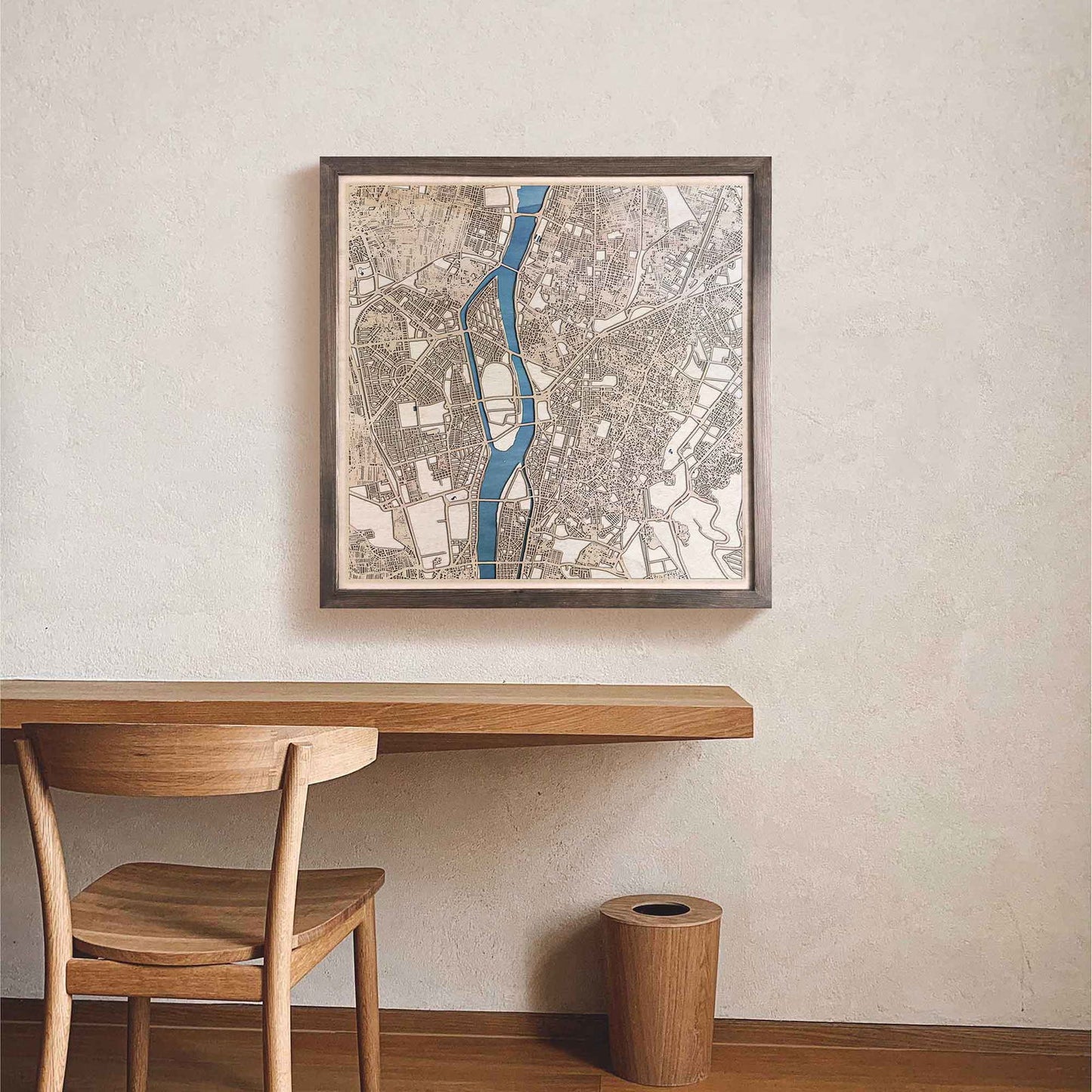 Cairo Wooden Map by CityWood - Custom Wood Map Art - Unique Laser Cut Engraved - Anniversary Gift