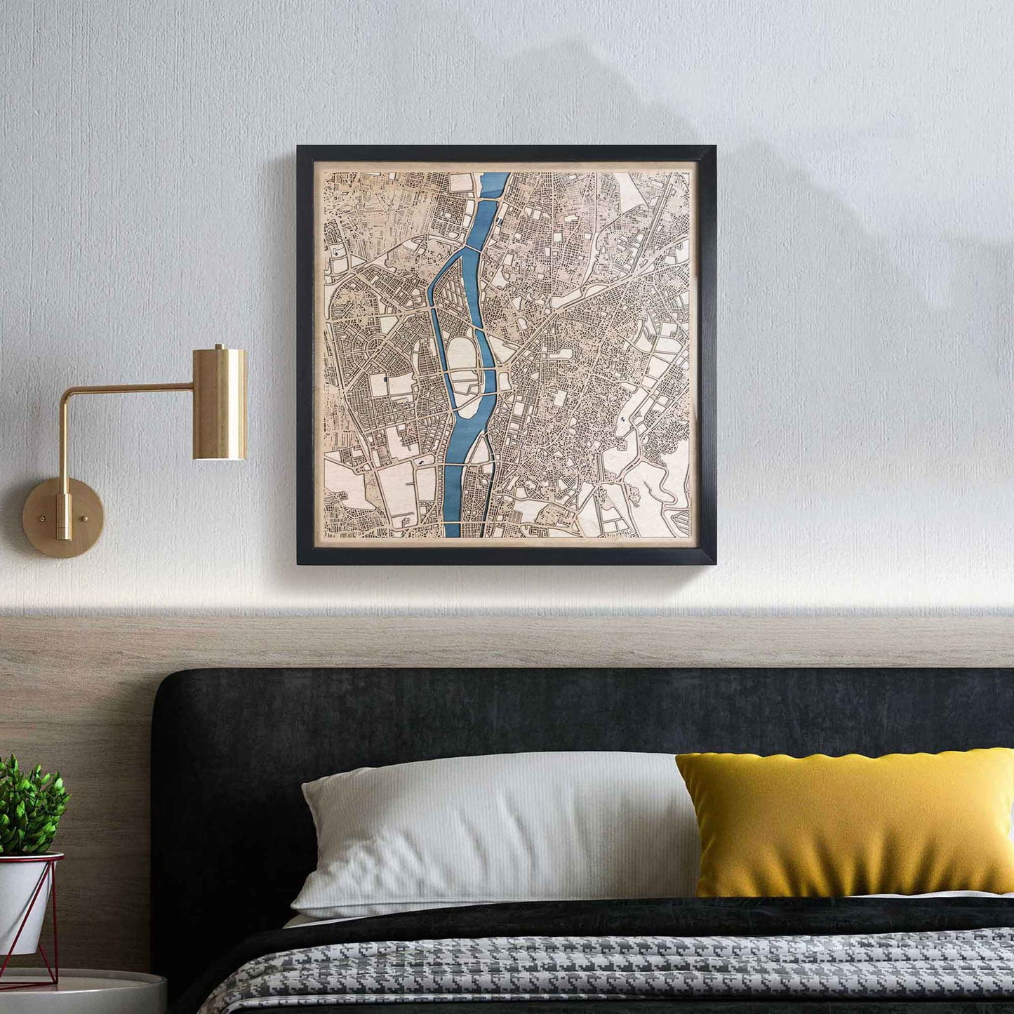 Cairo Wooden Map by CityWood - Custom Wood Map Art - Unique Laser Cut Engraved - Anniversary Gift