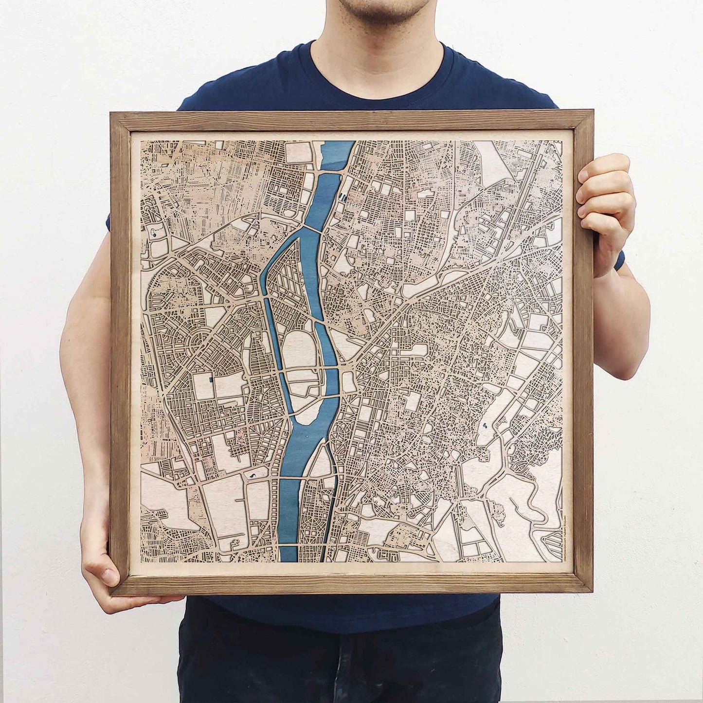 Cairo Wooden Map by CityWood - Custom Wood Map Art - Unique Laser Cut Engraved - Anniversary Gift