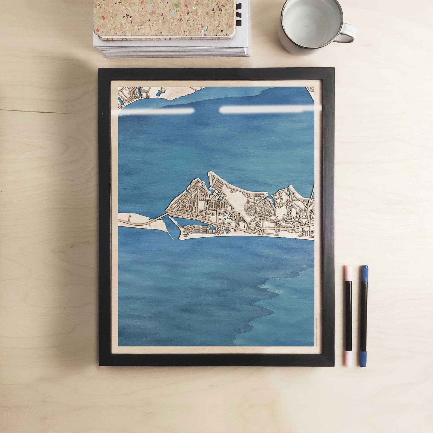 Destin Wooden Map by CityWood - Custom Wood Map Art - Unique Laser Cut Engraved - Anniversary Gift