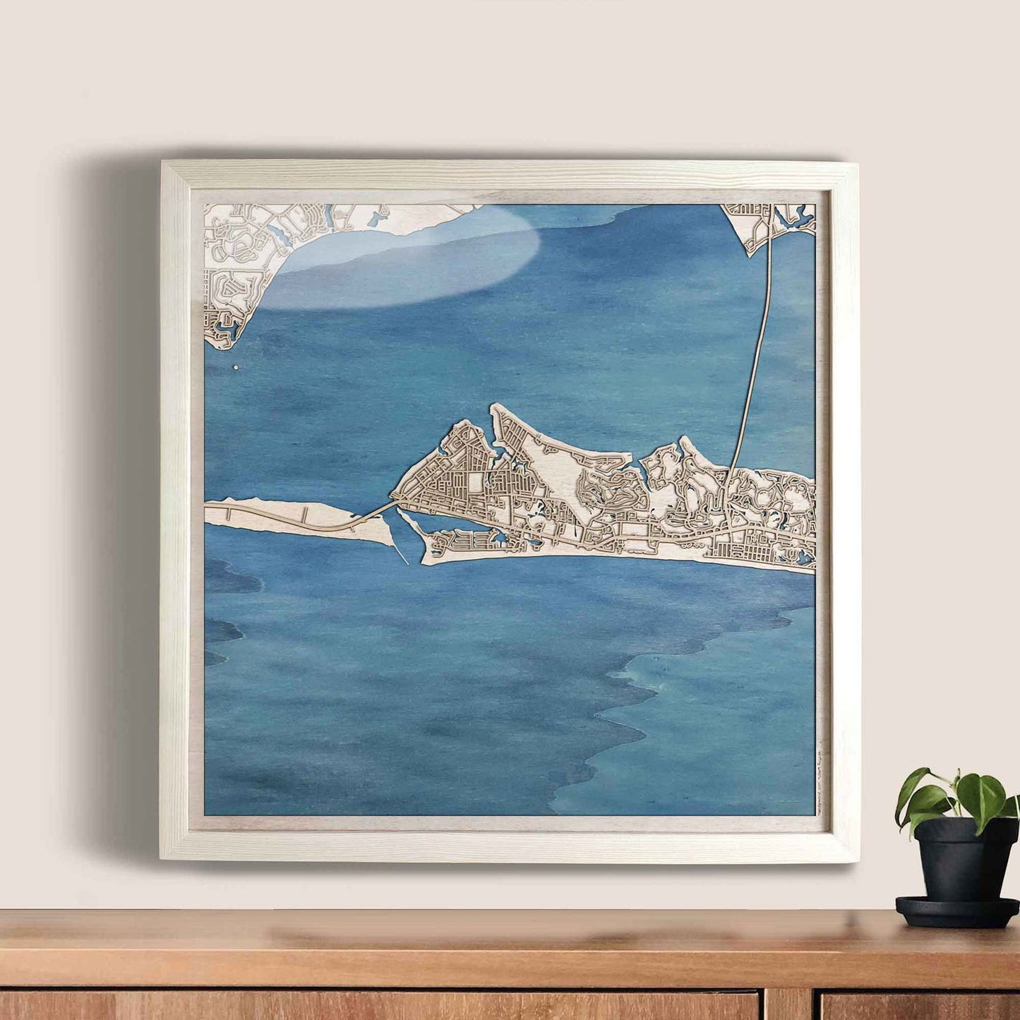 Destin Wooden Map by CityWood - Custom Wood Map Art - Unique Laser Cut Engraved - Anniversary Gift