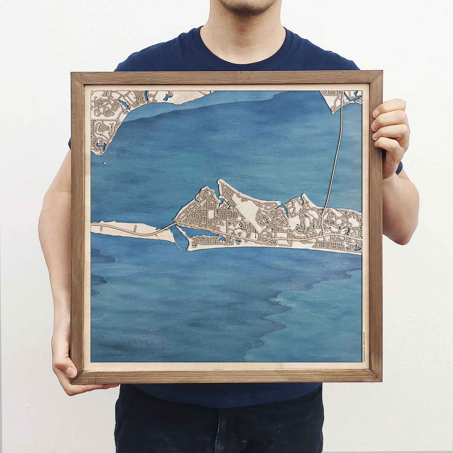 Destin Wooden Map by CityWood - Custom Wood Map Art - Unique Laser Cut Engraved - Anniversary Gift