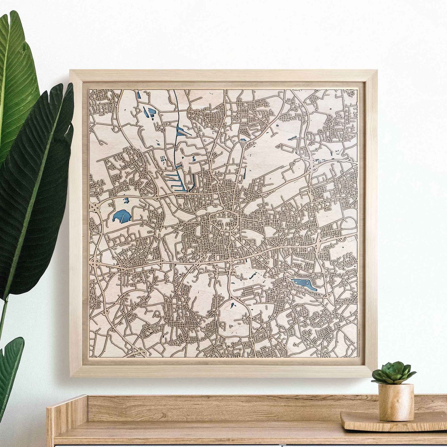 Dortmund Wooden Map by CityWood - Custom Wood Map Art - Unique Laser Cut Engraved - Anniversary Gift