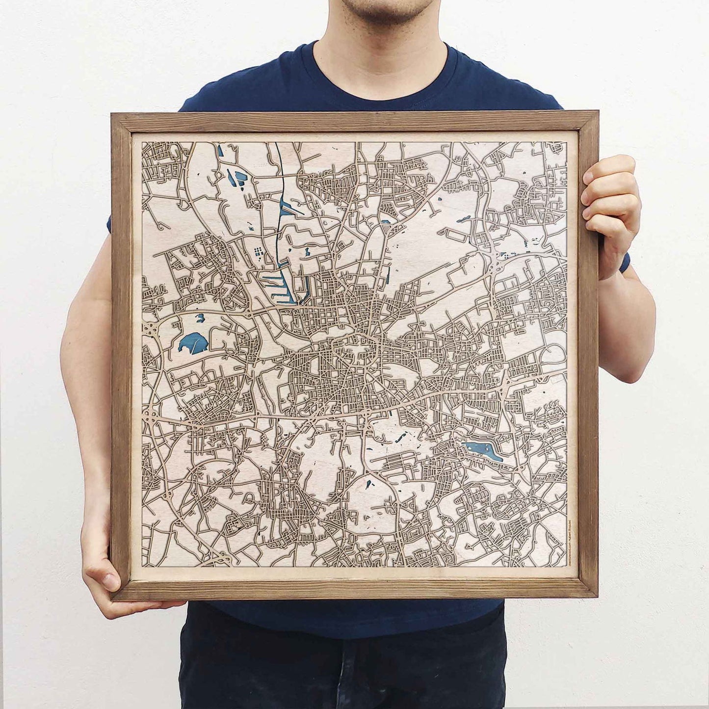 Dortmund Wooden Map by CityWood - Custom Wood Map Art - Unique Laser Cut Engraved - Anniversary Gift
