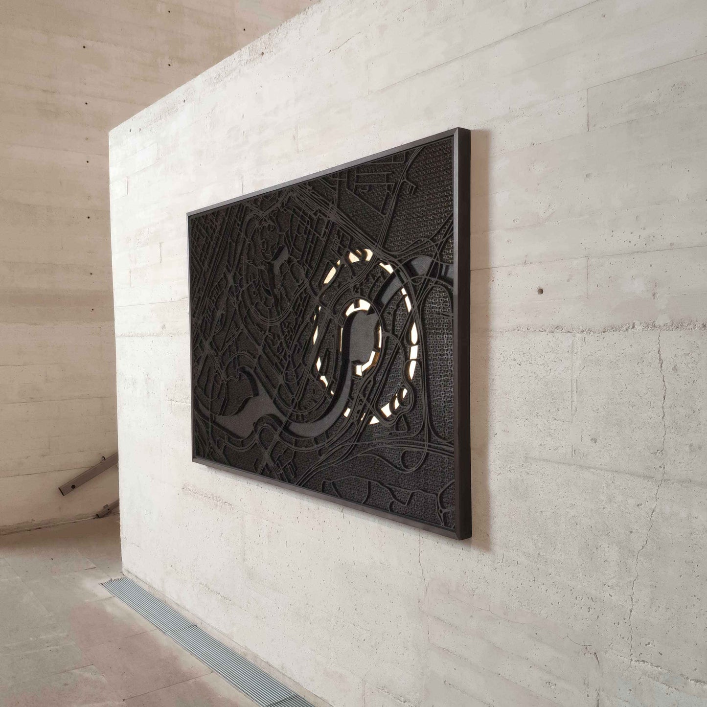 Dubai Map Wall Art – Custom Laser-Cut Design in Black & Gold