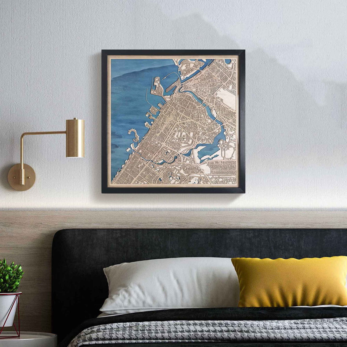 Dubai Wooden Map by CityWood - Custom Wood Map Art - Unique Laser Cut Engraved - Anniversary Gift