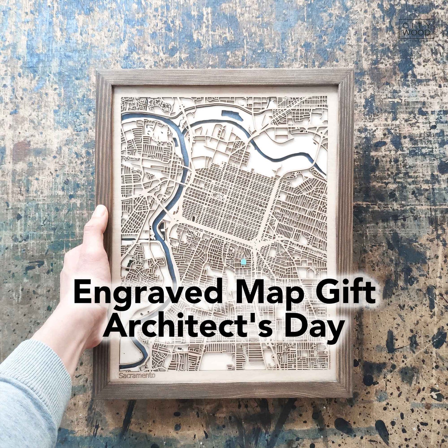 Gravierte Karte Geschenk Architektentag