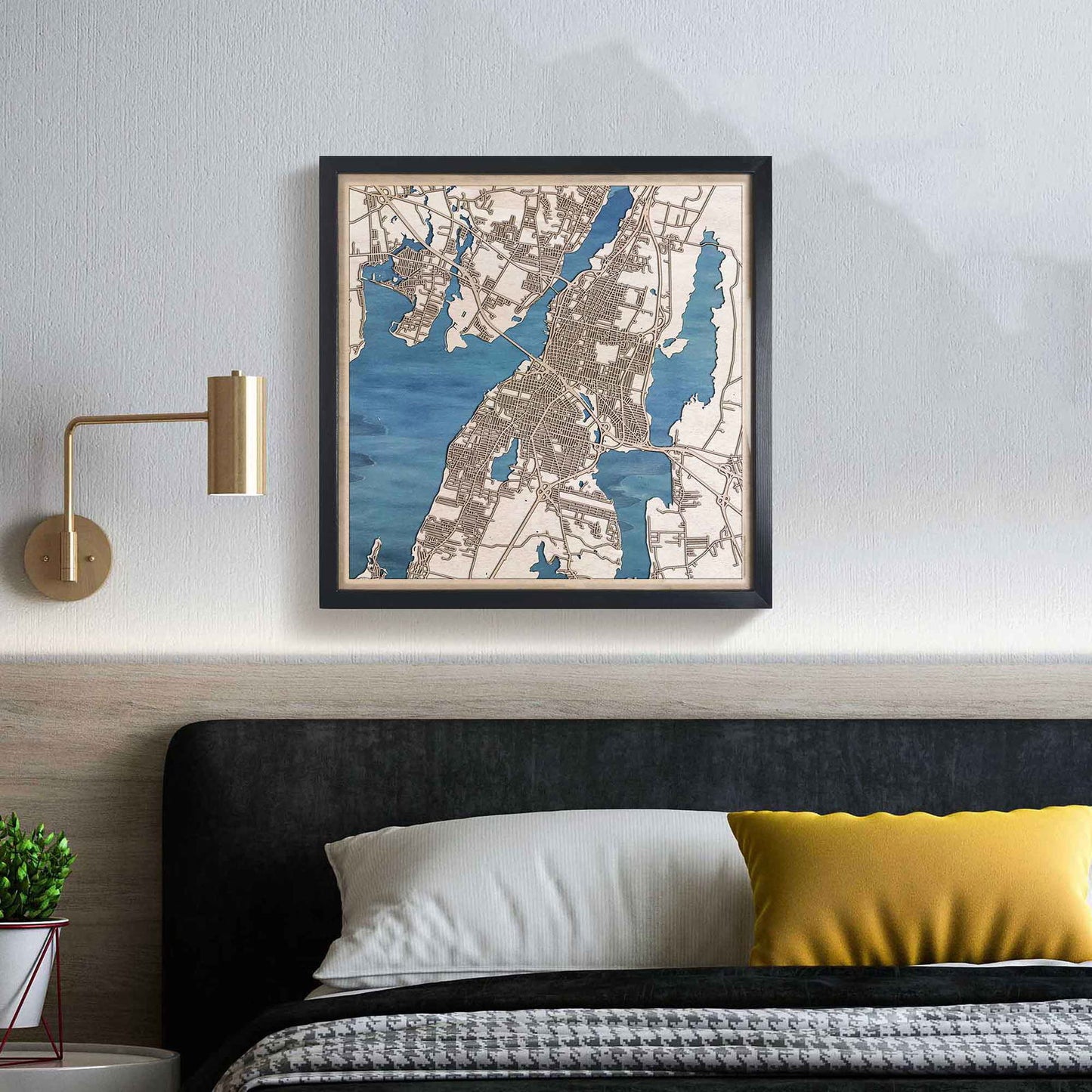 Fall River Wooden Map by CityWood - Custom Wood Map Art - Unique Laser Cut Engraved - Anniversary Gift