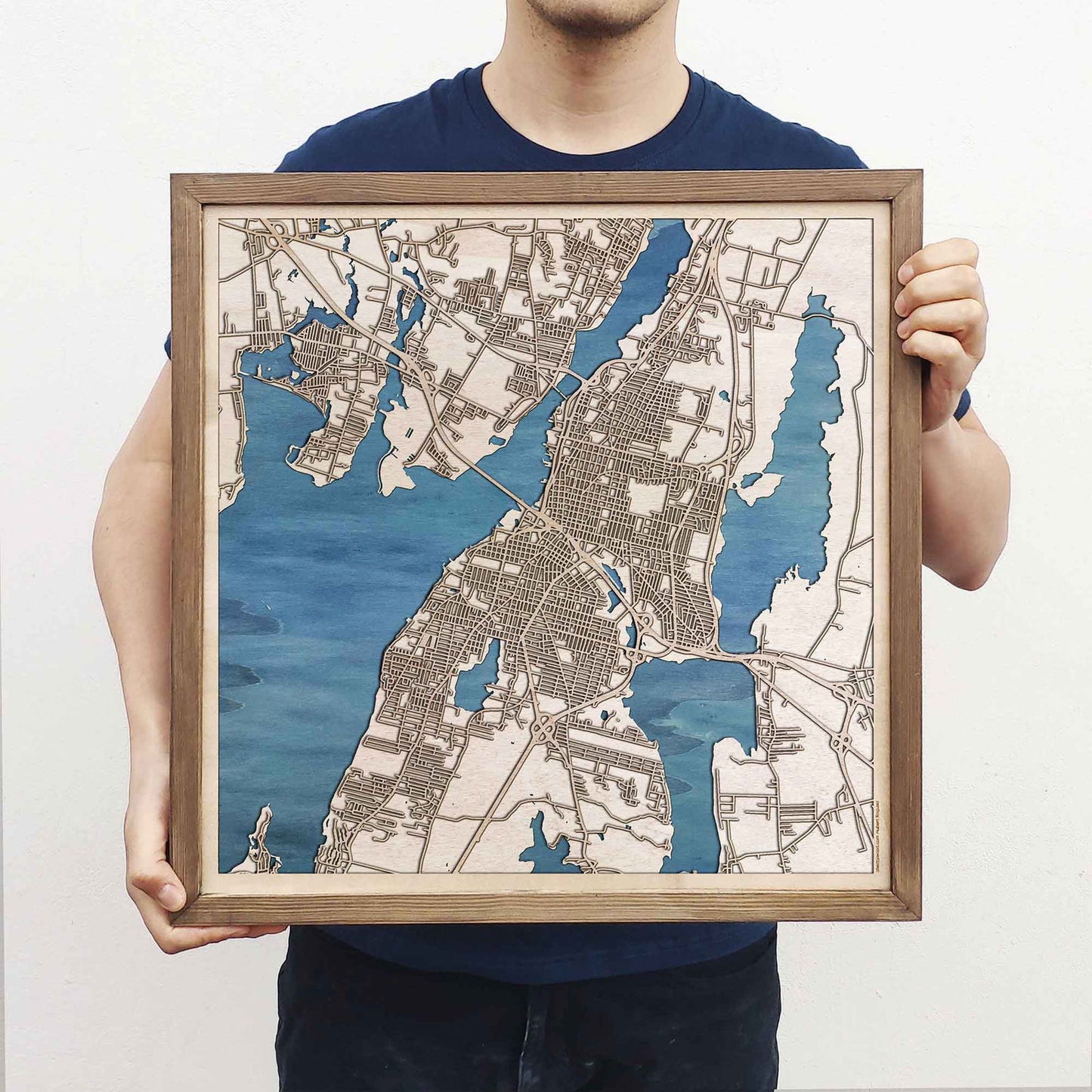 Fall River Wooden Map by CityWood - Custom Wood Map Art - Unique Laser Cut Engraved - Anniversary Gift