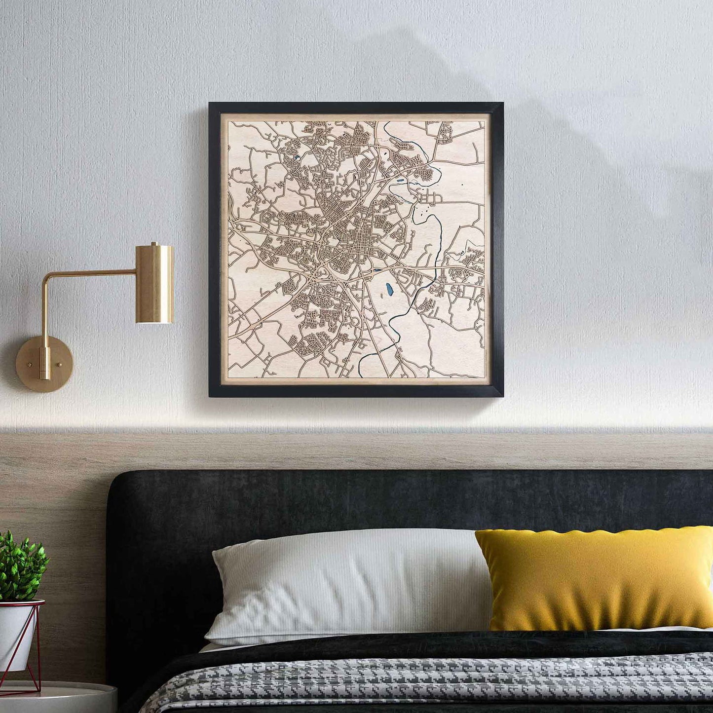 Frederick Wooden Map by CityWood - Custom Wood Map Art - Unique Laser Cut Engraved - Anniversary Gift