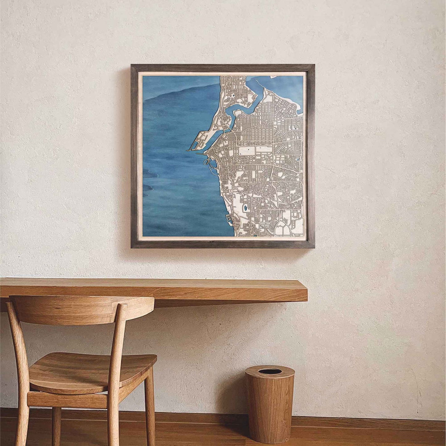 Fremantle Wooden Map by CityWood - Custom Wood Map Art - Unique Laser Cut Engraved - Anniversary Gift