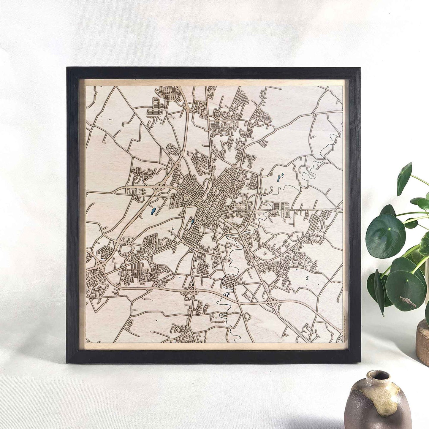 Hagerstown Wooden Map by CityWood - Custom Wood Map Art - Unique Laser Cut Engraved - Anniversary Gift