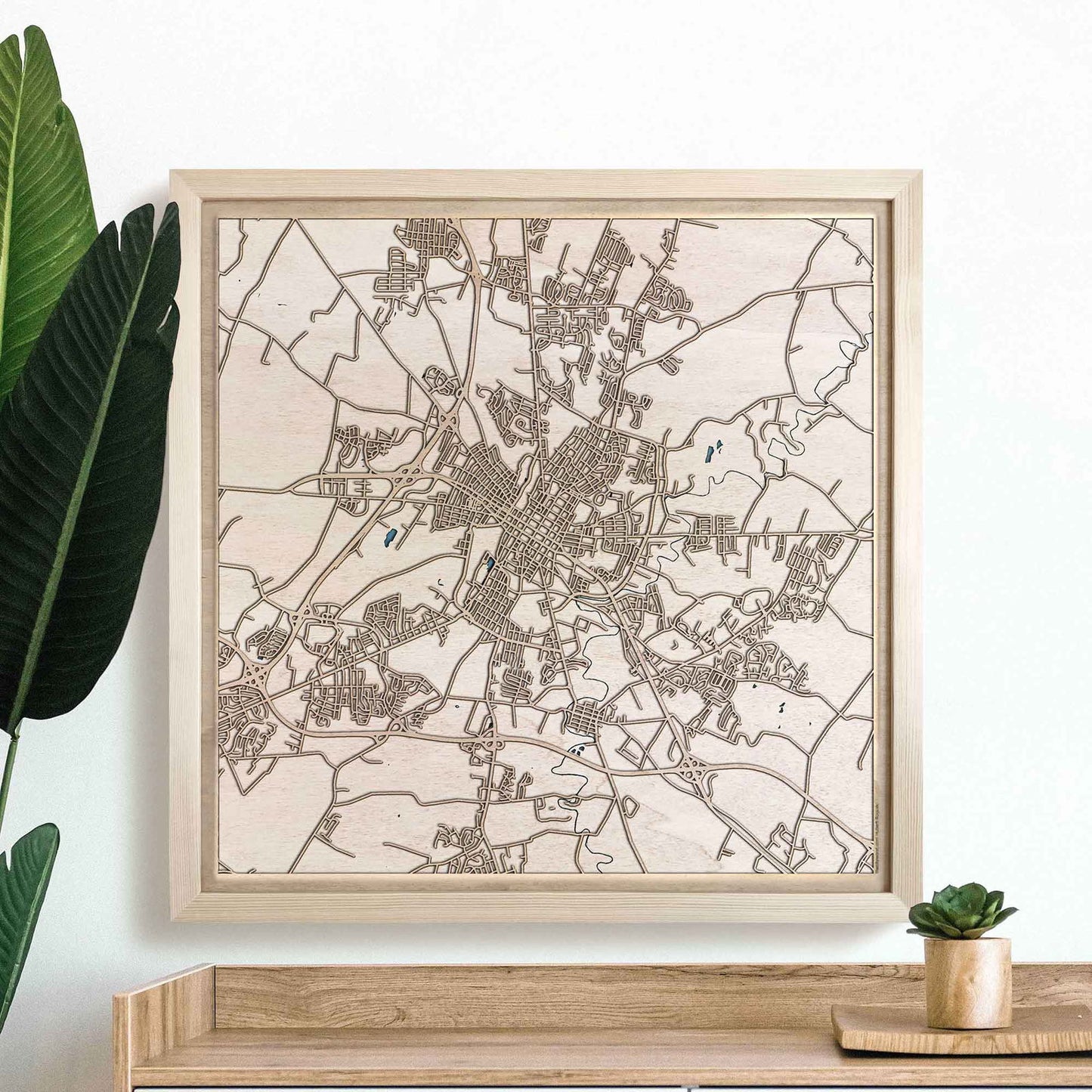 Hagerstown Wooden Map by CityWood - Custom Wood Map Art - Unique Laser Cut Engraved - Anniversary Gift