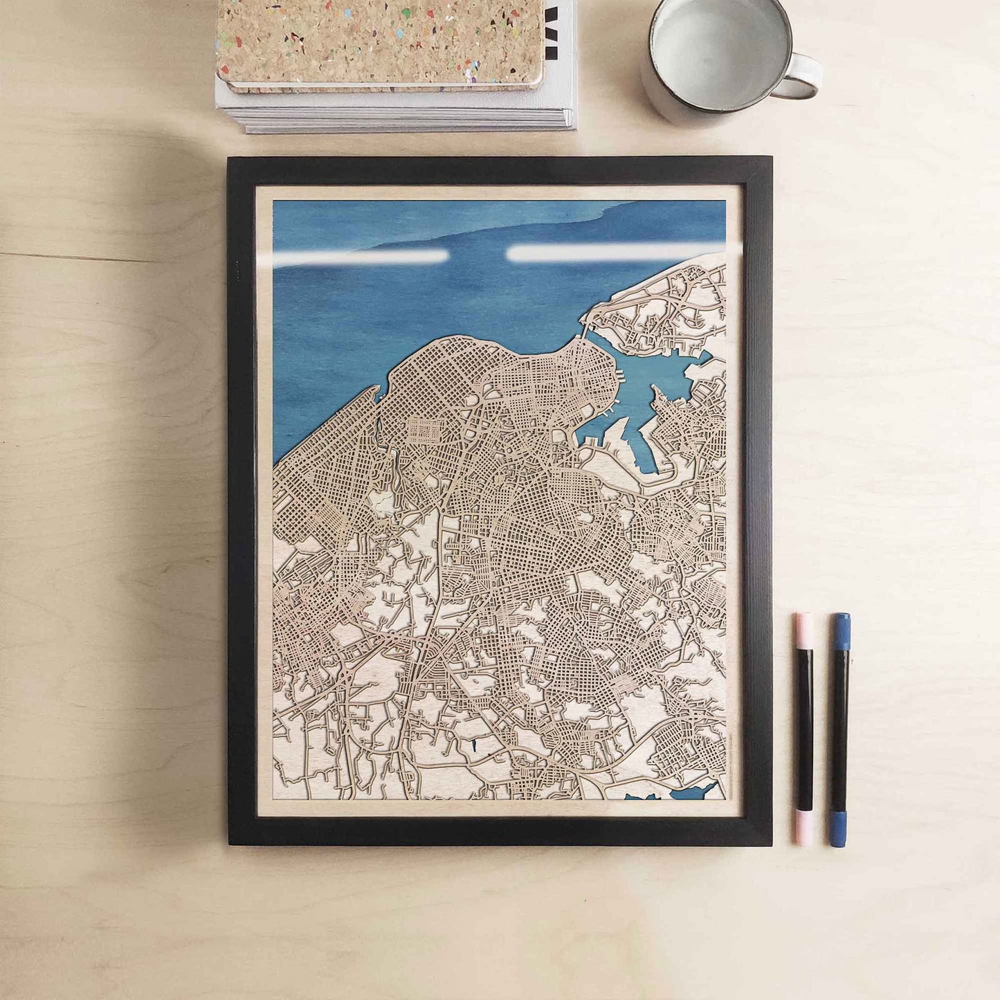 Havana Wooden Map by CityWood - Custom Wood Map Art - Unique Laser Cut Engraved - Anniversary Gift