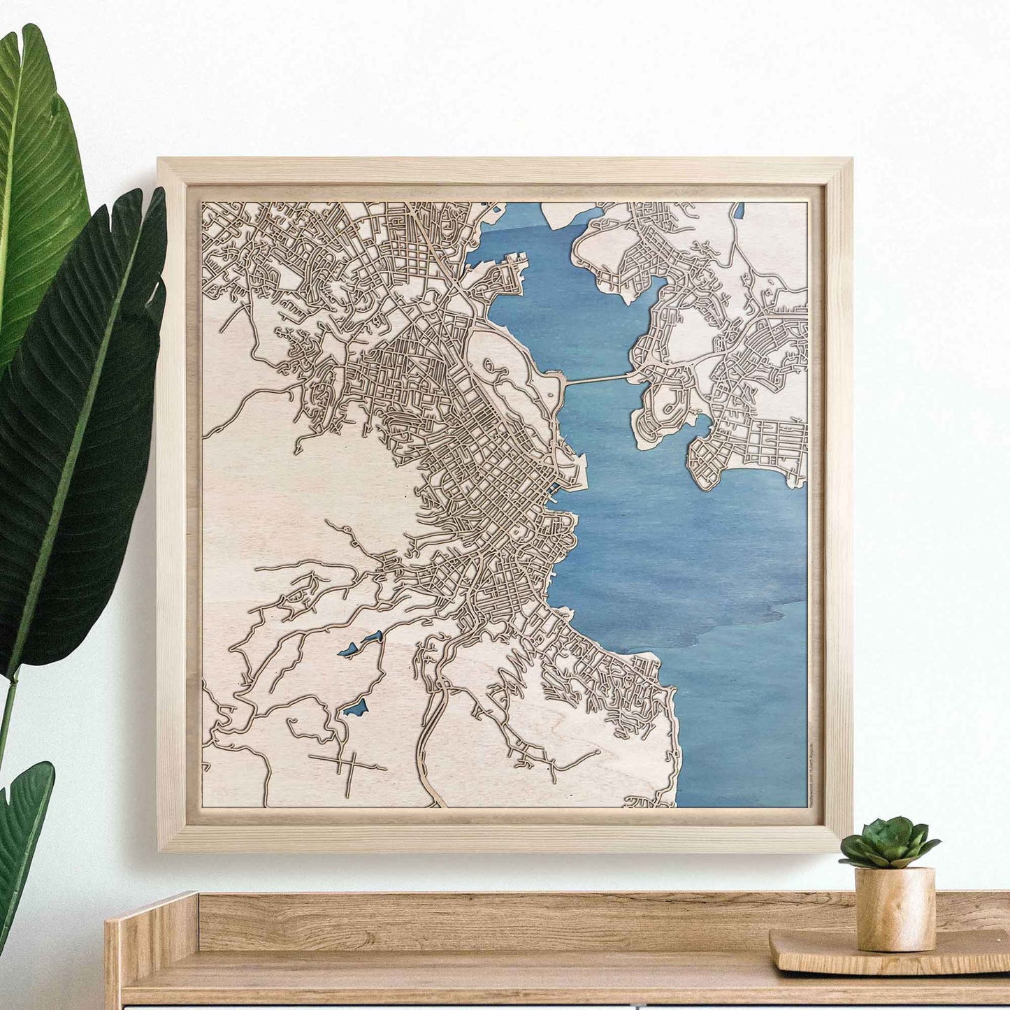 Hobart Wooden Map by CityWood - Custom Wood Map Art - Unique Laser Cut Engraved - Anniversary Gift