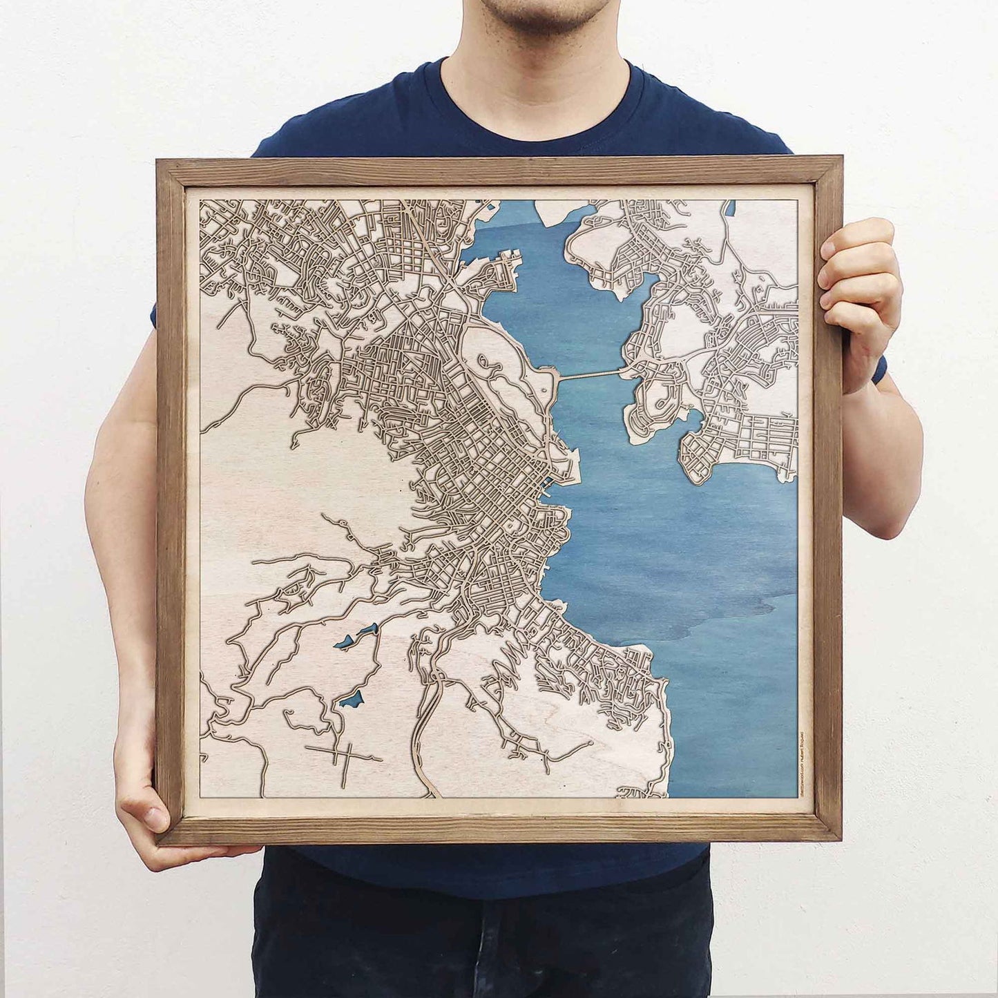 Hobart Wooden Map by CityWood - Custom Wood Map Art - Unique Laser Cut Engraved - Anniversary Gift
