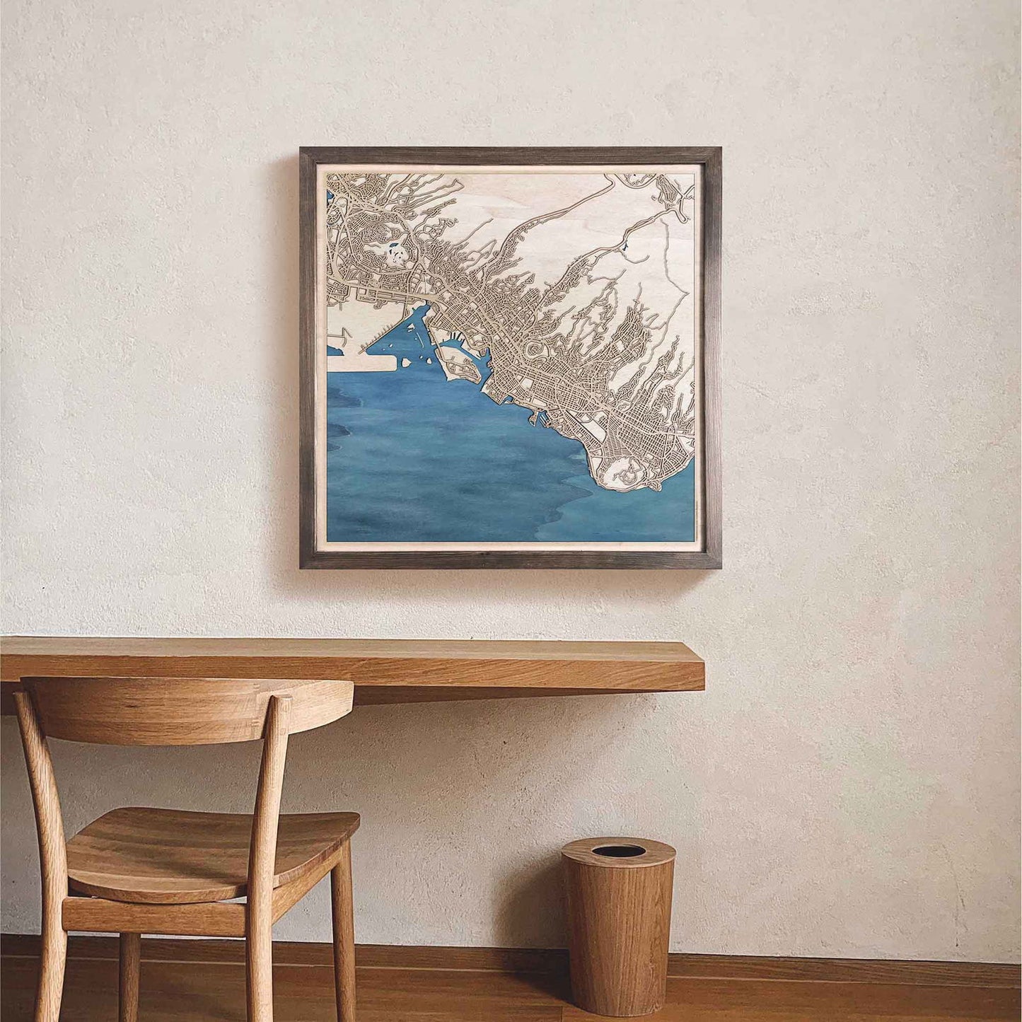 Honolulu Wooden Map by CityWood - Custom Wood Map Art - Unique Laser Cut Engraved - Anniversary Gift