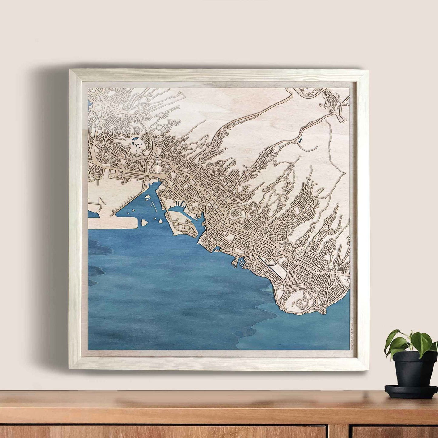 Honolulu Wooden Map by CityWood - Custom Wood Map Art - Unique Laser Cut Engraved - Anniversary Gift