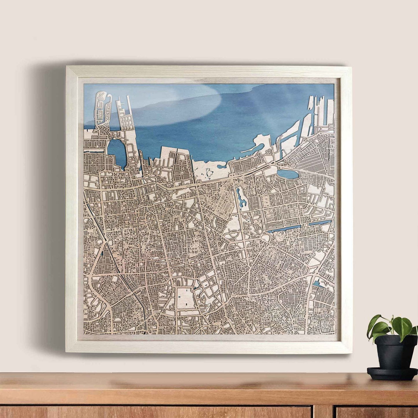 Jakarta Wooden Map by CityWood - Custom Wood Map Art - Unique Laser Cut Engraved - Anniversary Gift