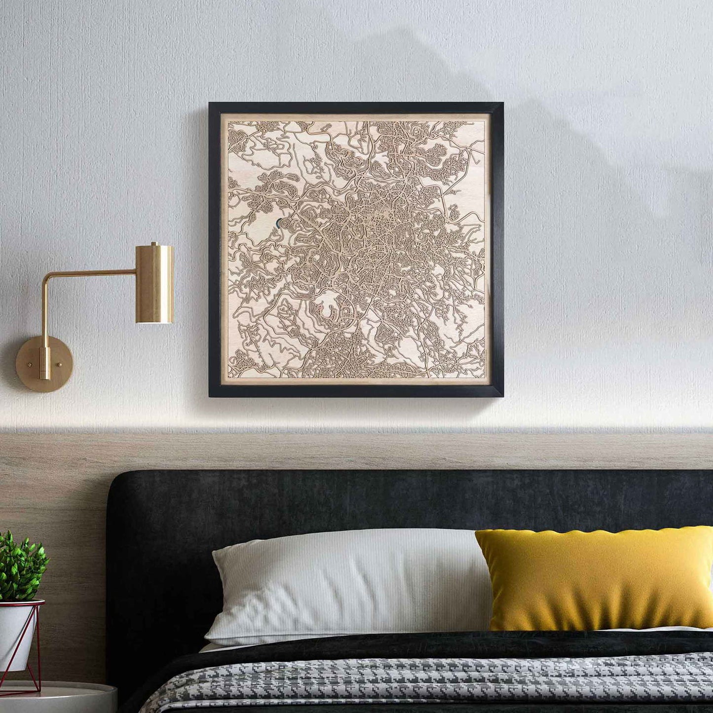 Jerusalem Wooden Map by CityWood - Custom Wood Map Art - Unique Laser Cut Engraved - Anniversary Gift