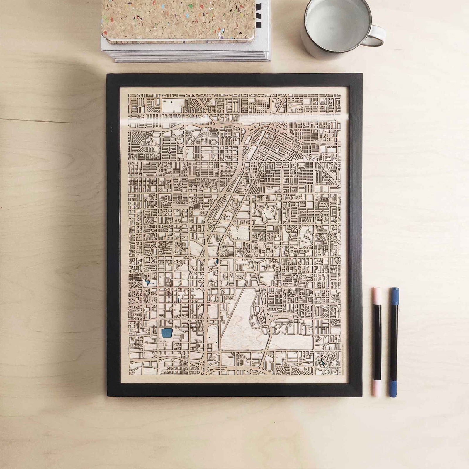 Las Vegas Wooden Map by CityWood - Custom Wood Map Art - Unique Laser Cut Engraved - Anniversary Gift
