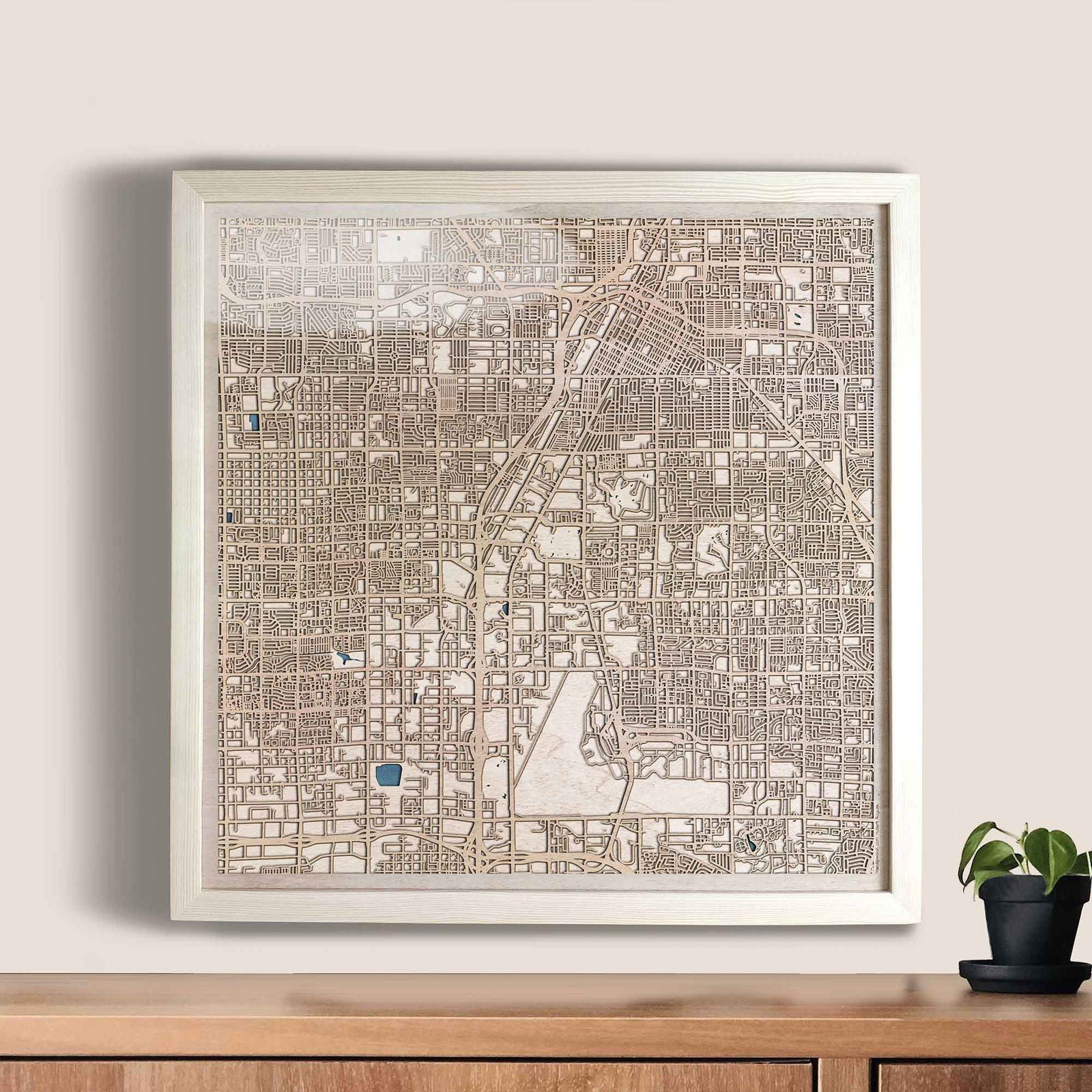 Las Vegas Wooden Map by CityWood - Custom Wood Map Art - Unique Laser Cut Engraved - Anniversary Gift