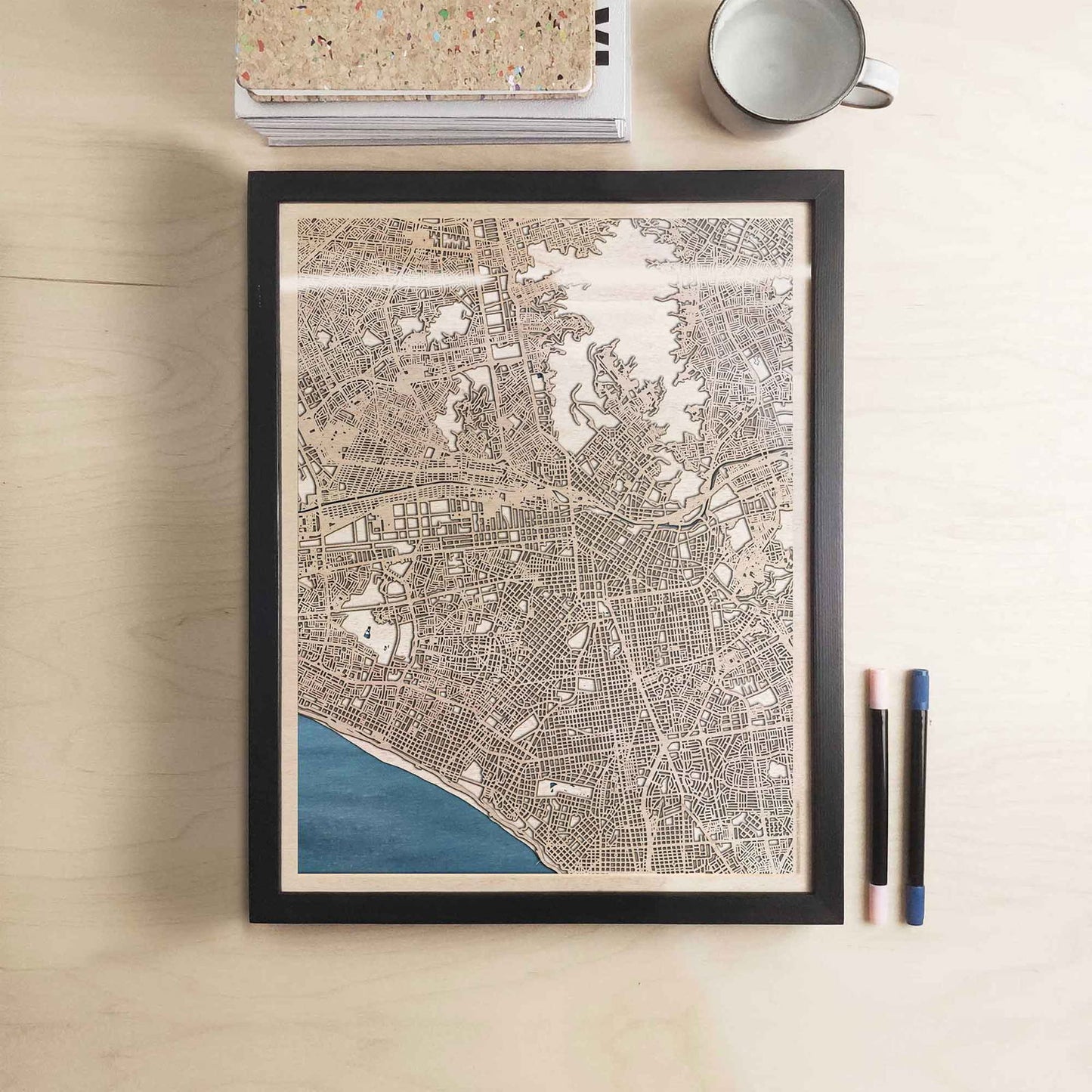 Lima Wooden Map by CityWood - Custom Wood Map Art - Unique Laser Cut Engraved - Anniversary Gift