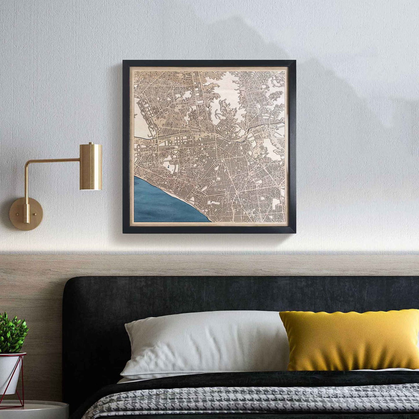 Lima Wooden Map by CityWood - Custom Wood Map Art - Unique Laser Cut Engraved - Anniversary Gift