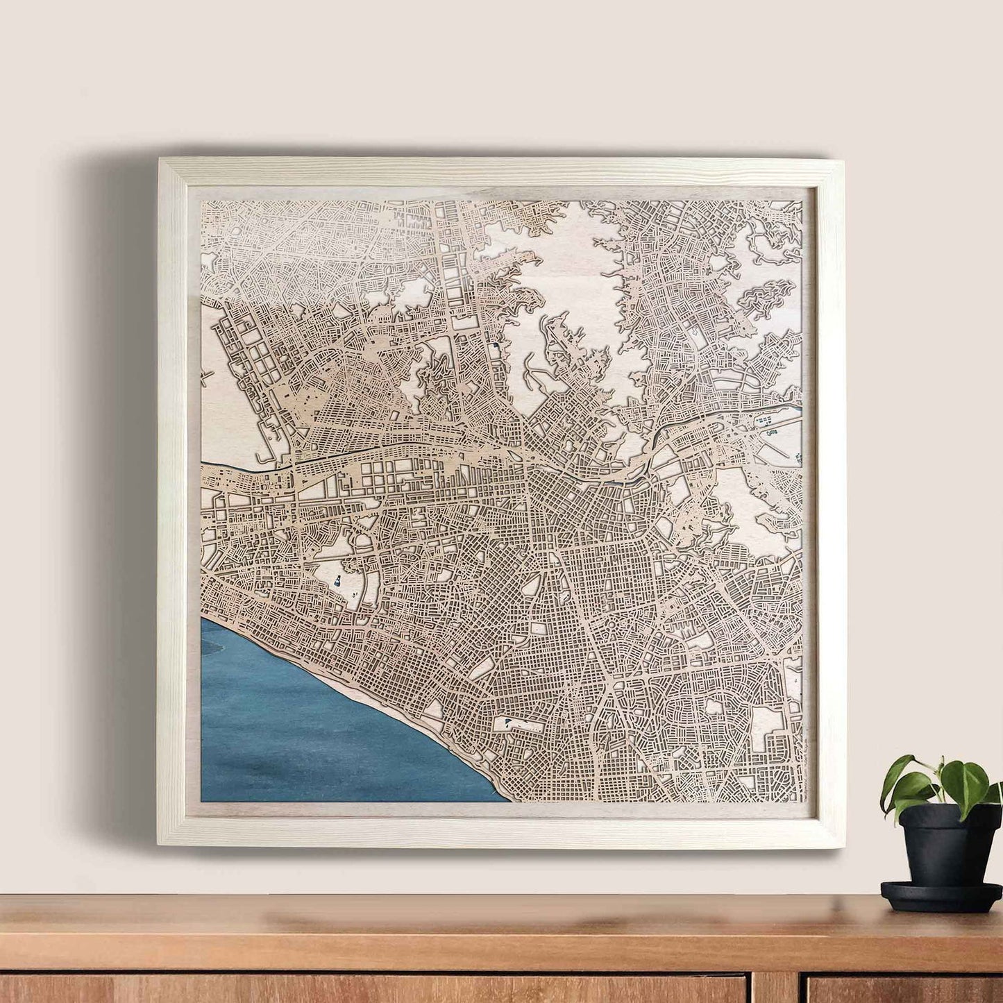 Lima Wooden Map by CityWood - Custom Wood Map Art - Unique Laser Cut Engraved - Anniversary Gift