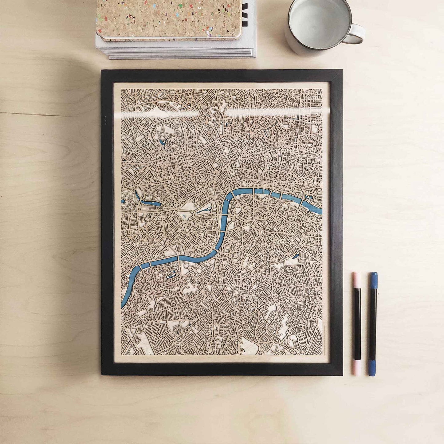 London Wooden Map by CityWood - Custom Wood Map Art - Unique Laser Cut Engraved - Anniversary Gift