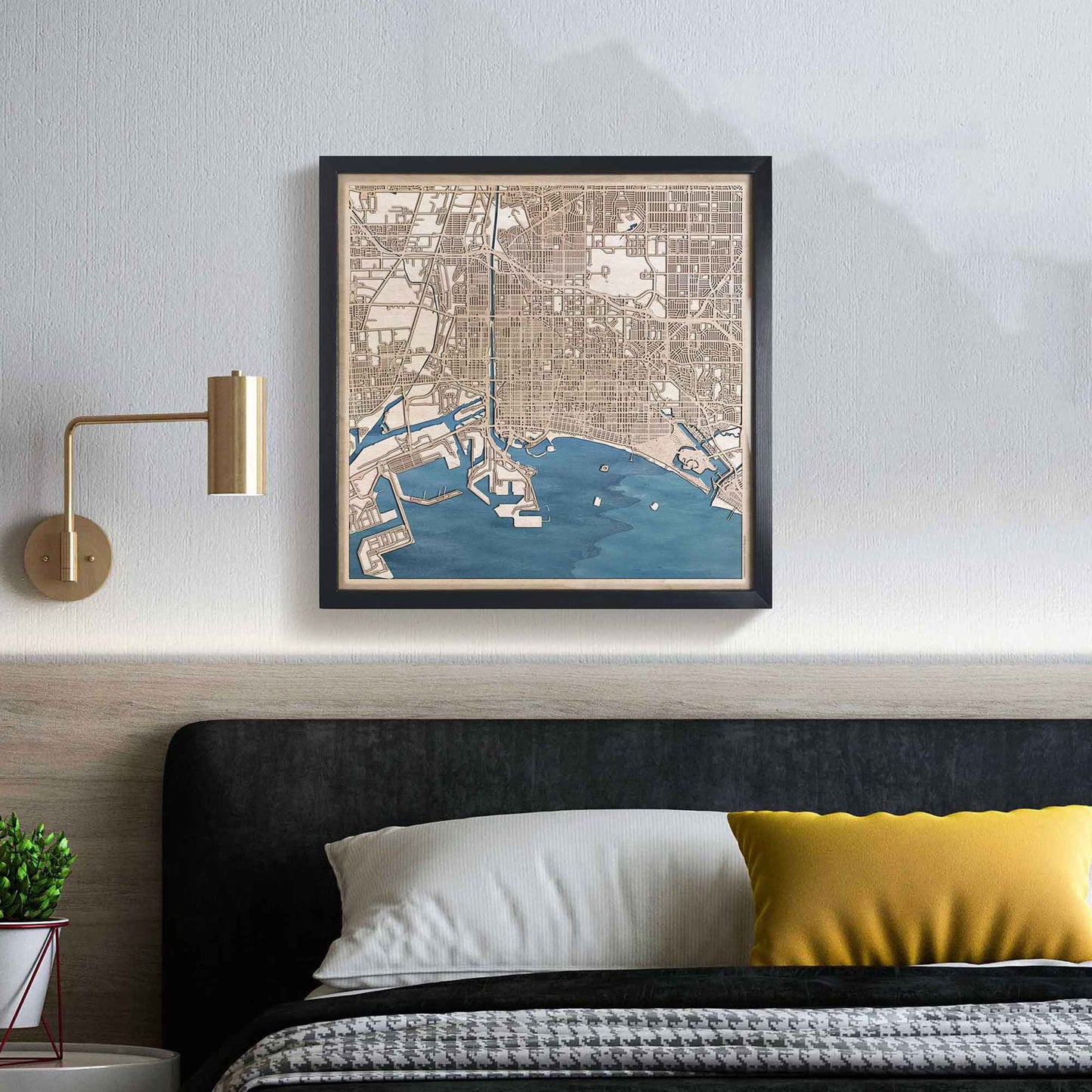 Long Beach Wooden Map by CityWood - Custom Wood Map Art - Unique Laser Cut Engraved - Anniversary Gift