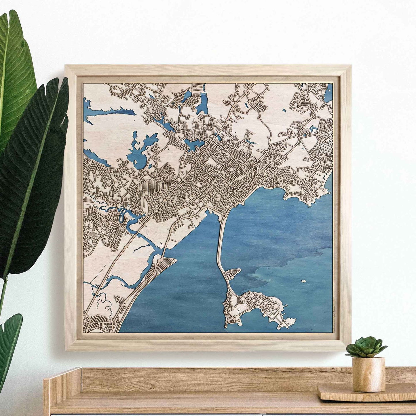 Lynn Wooden Map by CityWood - Custom Wood Map Art - Unique Laser Cut Engraved - Anniversary Gift